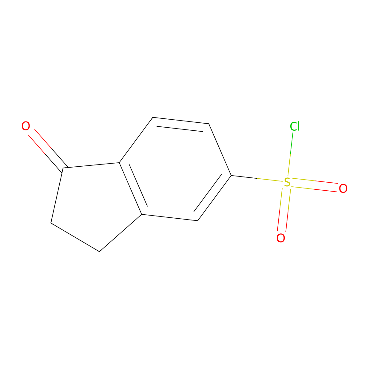 1-oxo-2,3-dihydro-1H-indene-5-sulfonyl chloride molecular structure, CAS 61565-36-4