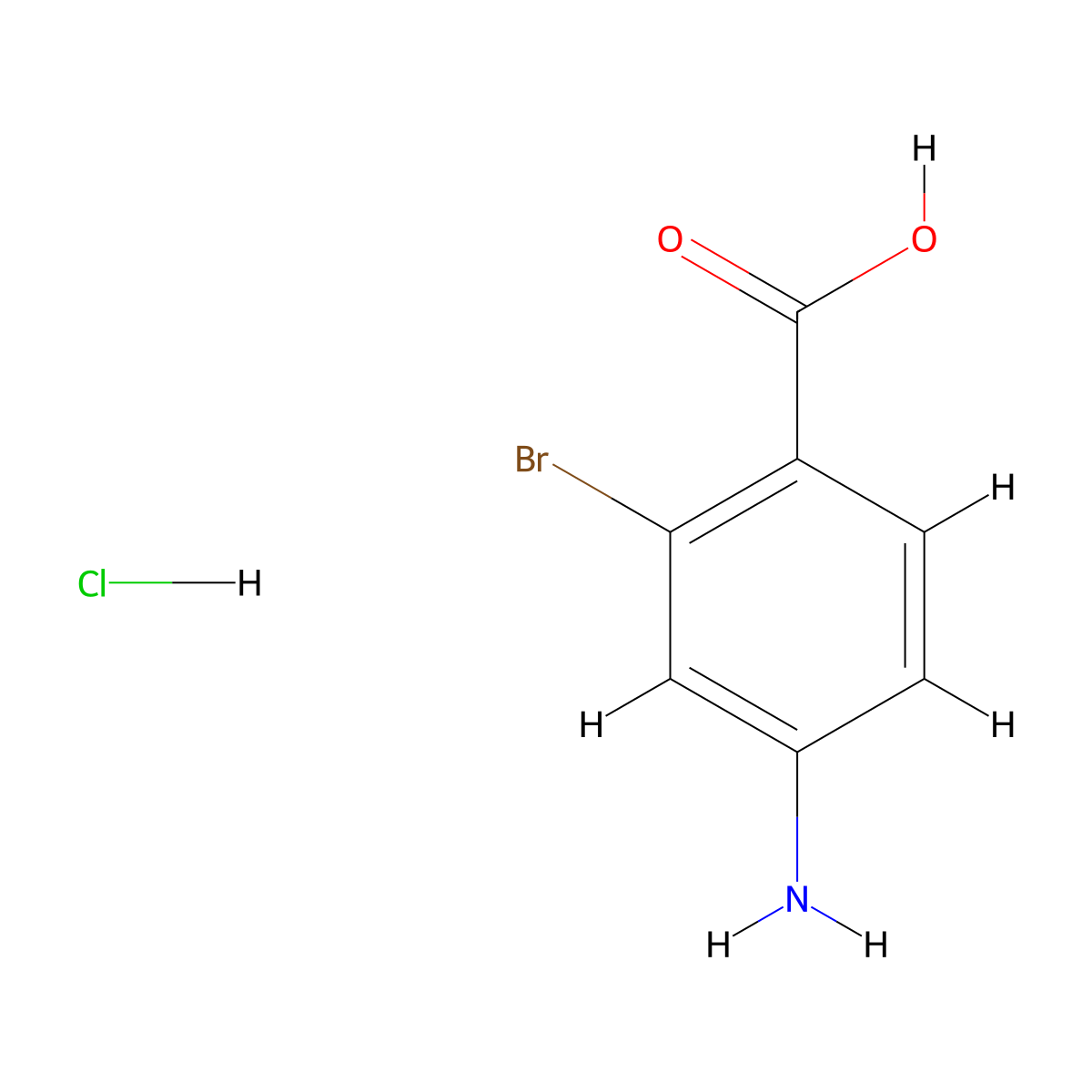 4-Amino-2-bromobenzoic acid hydrochloride molecular structure, CAS 61566-59-4
