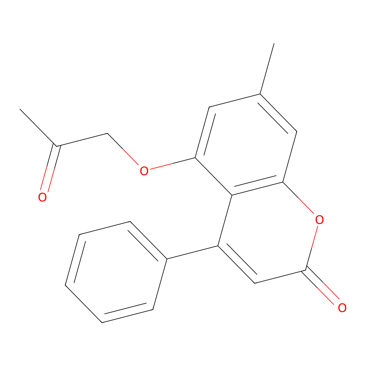 7-Methyl-5-(2-oxopropoxy)-4-phenyl-2H-1-benzopyran-2-one molecular structure, CAS 6157-14-8