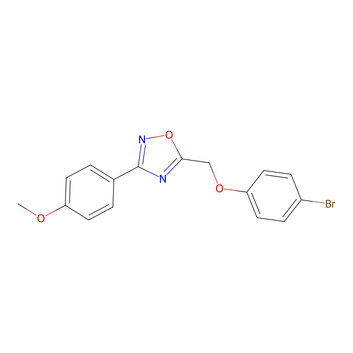 5-[(4-Bromophenoxy)methyl]-3-(4-methoxyphenyl)-1,2,4-oxadiazole molecular structure, CAS 6157-89-7