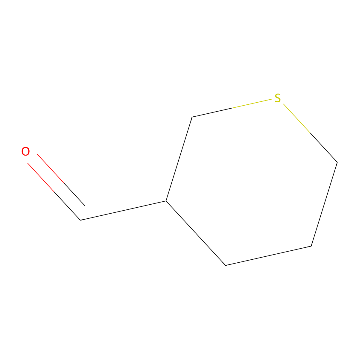 Tetrahydrothiopyran-3-carboxaldehyde molecular structure, CAS 61571-06-0