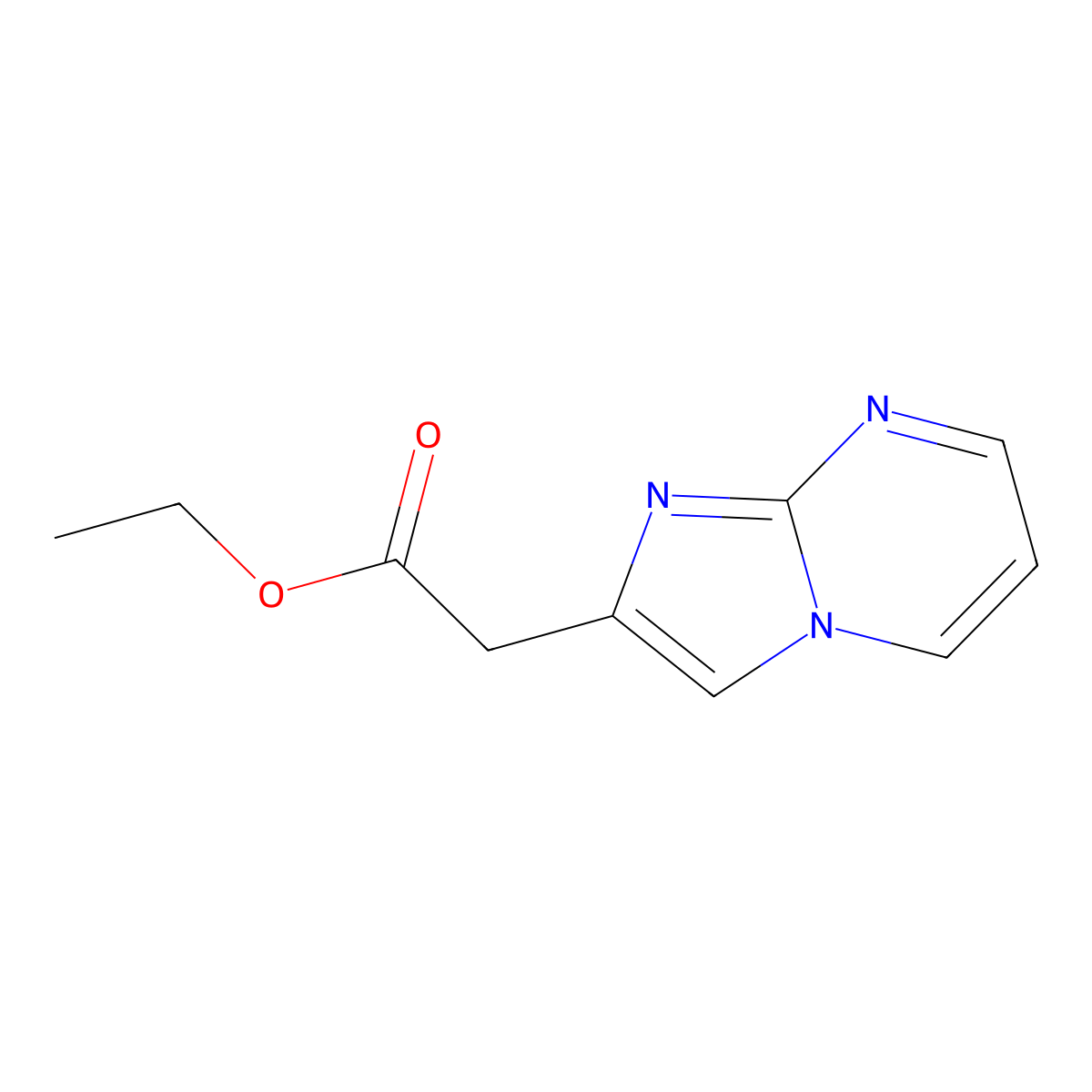 Ethyl 2-(imidazo[1,2-a]pyrimidin-2-yl)acetate molecular structure, CAS 61571-27-5
