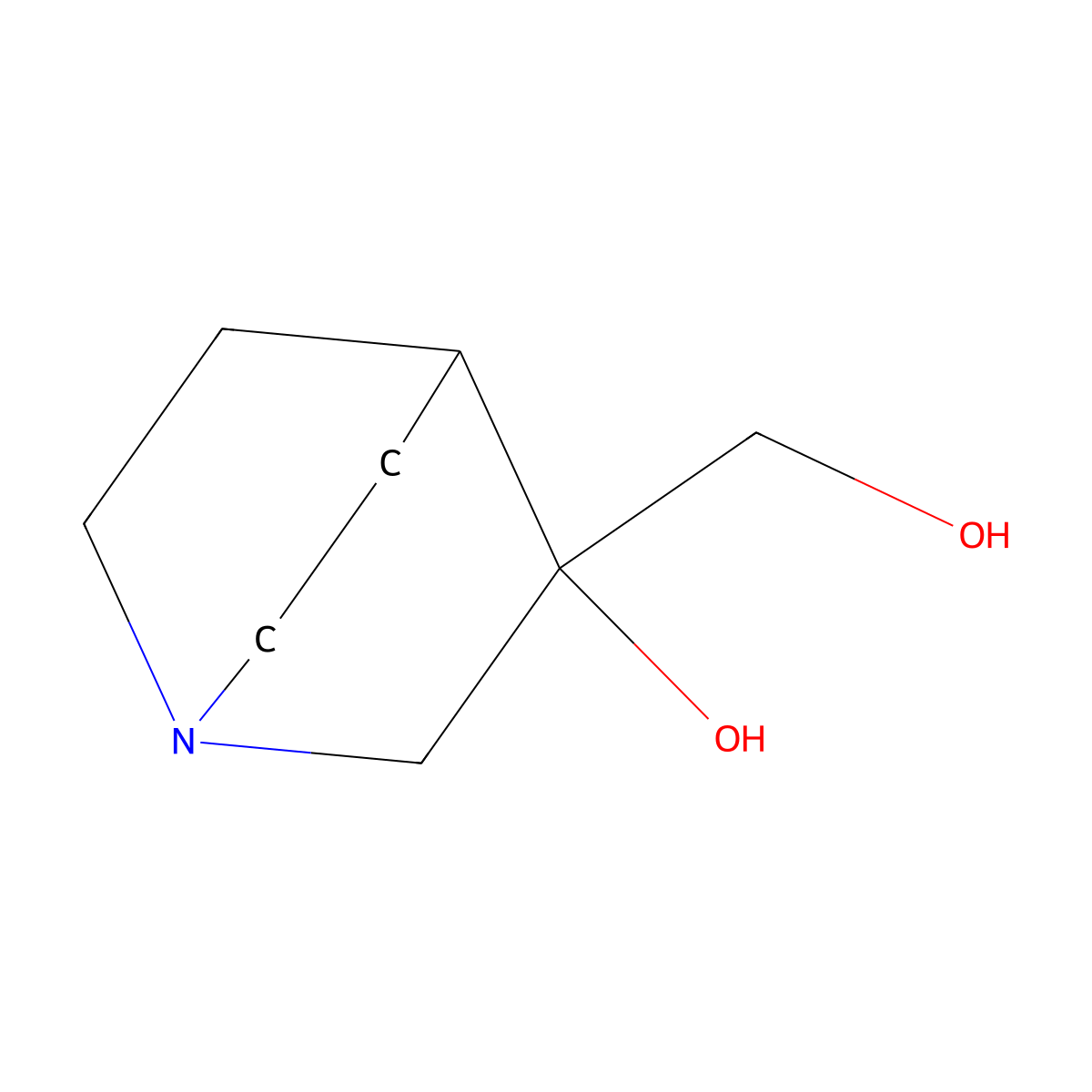 3-(Hydroxymethyl)-1-azabicyclo[2.2.2]octan-3-ol molecular structure, CAS 61573-79-3