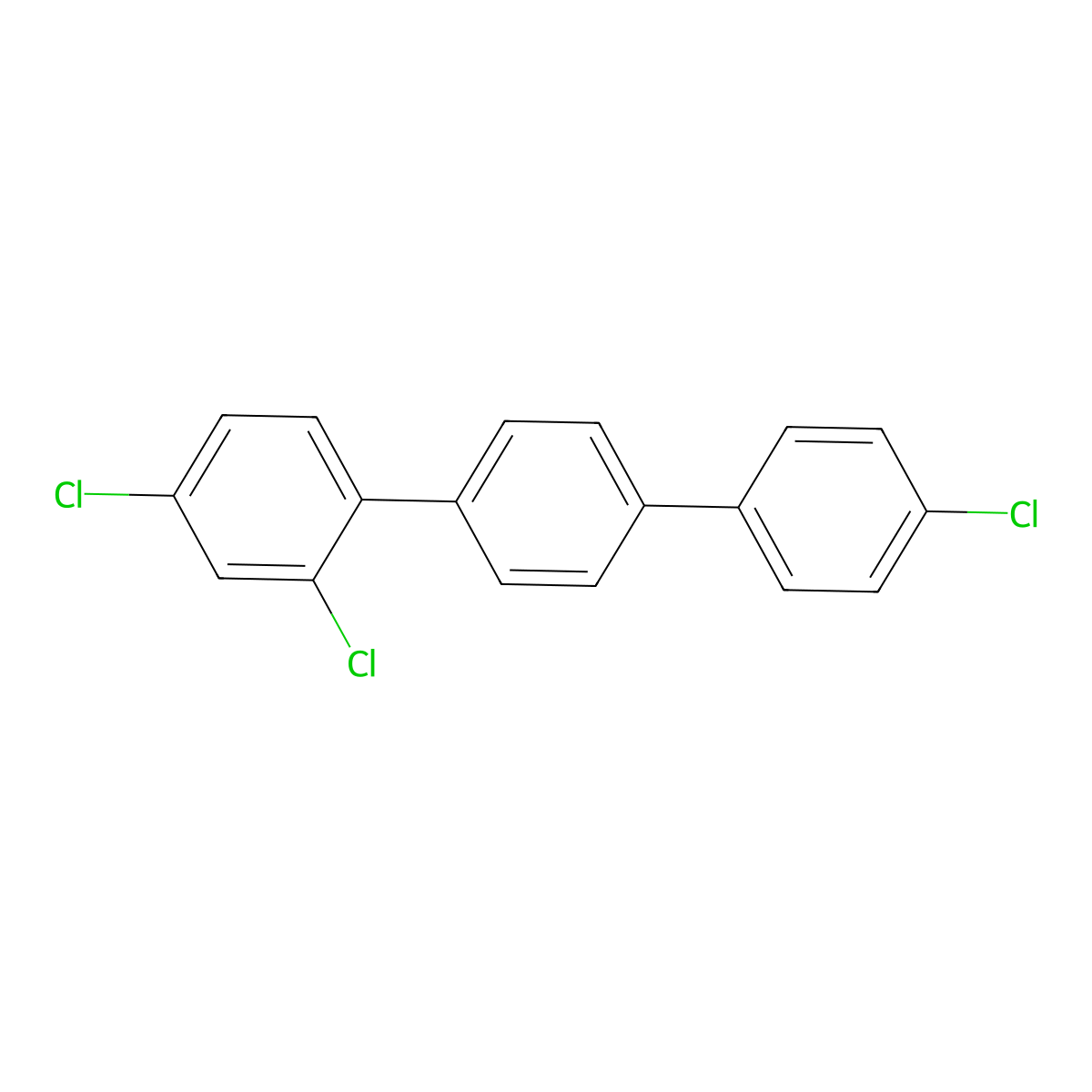 1,1':4',1''-Terphenyl, 2,4,4''-trichloro- molecular structure, CAS 61576-90-7