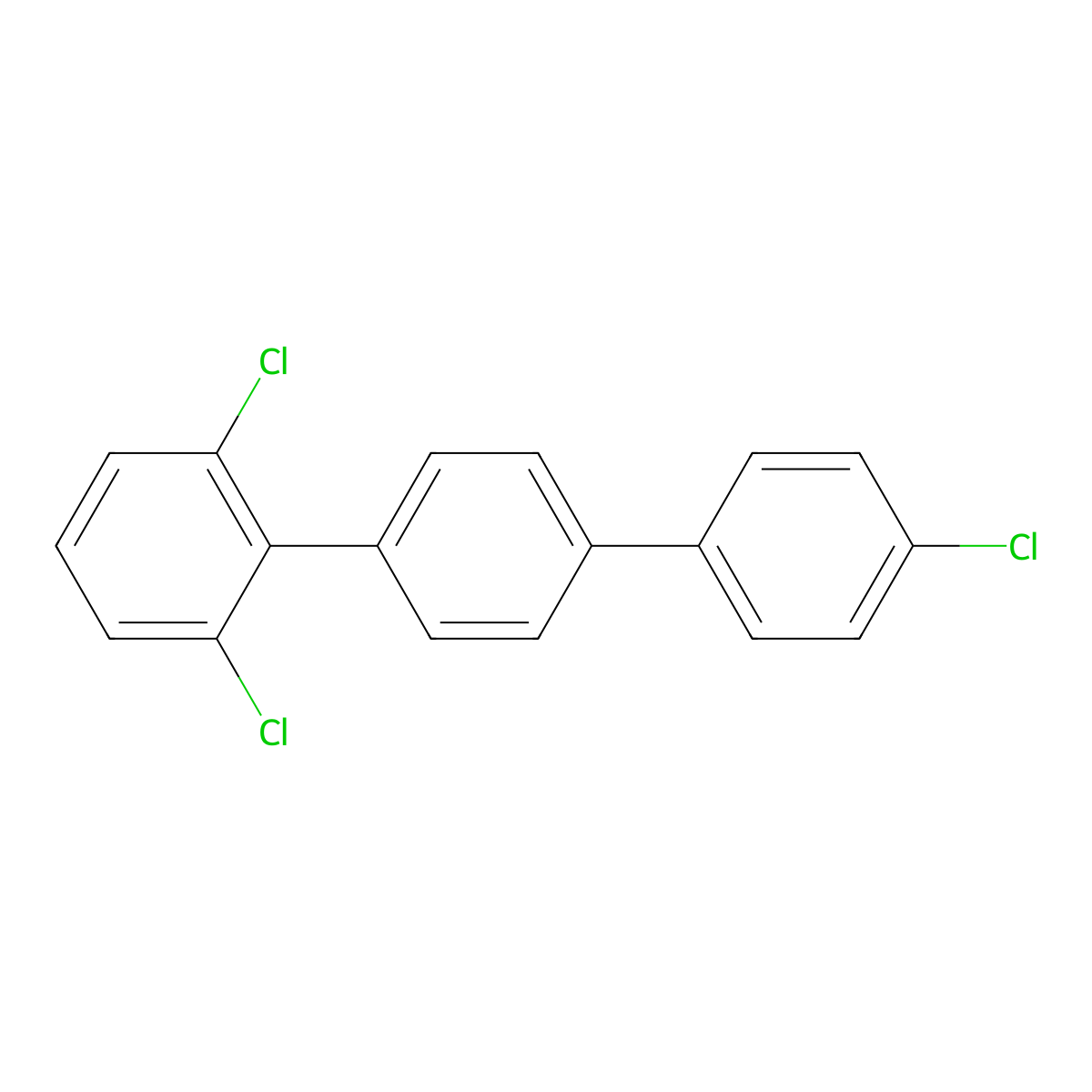 1,1':4',1''-Terphenyl, 2,4'',6-trichloro- molecular structure, CAS 61576-91-8