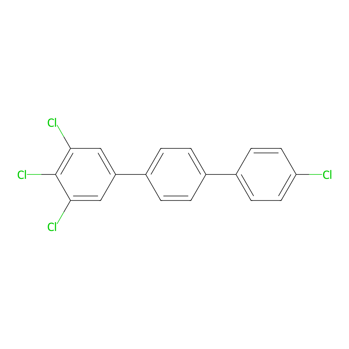 1,1':4',1''-Terphenyl, 3,4,4'',5-tetrachloro- molecular structure, CAS 61576-95-2