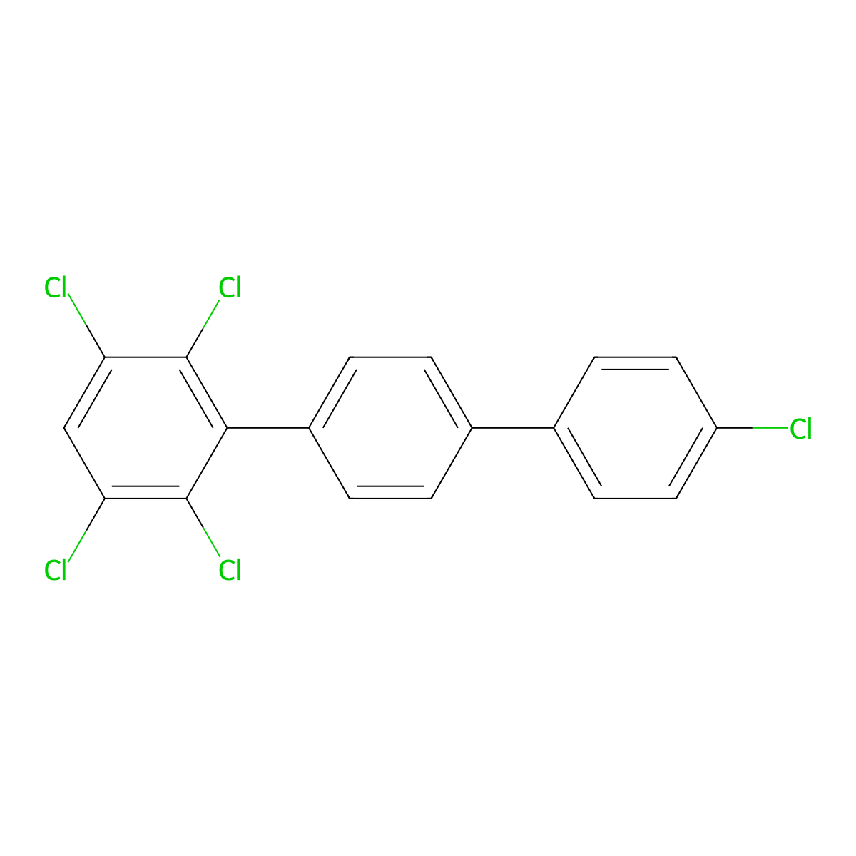 1,1':4',1''-Terphenyl, 2,3,4'',5,6-pentachloro- molecular structure, CAS 61577-00-2