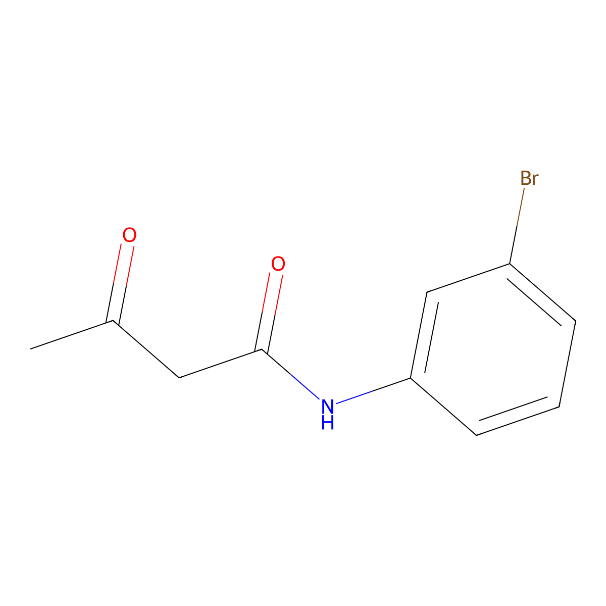 N-(3-bromophenyl)-3-oxobutanamide molecular structure, CAS 61579-06-4