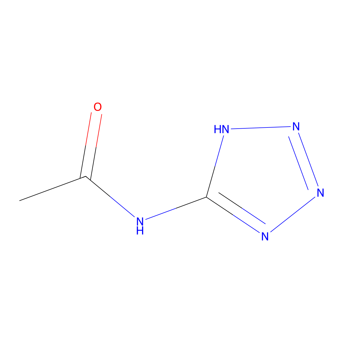N-2H-Tetrazol-5-ylacetamide molecular structure, CAS 6158-77-6