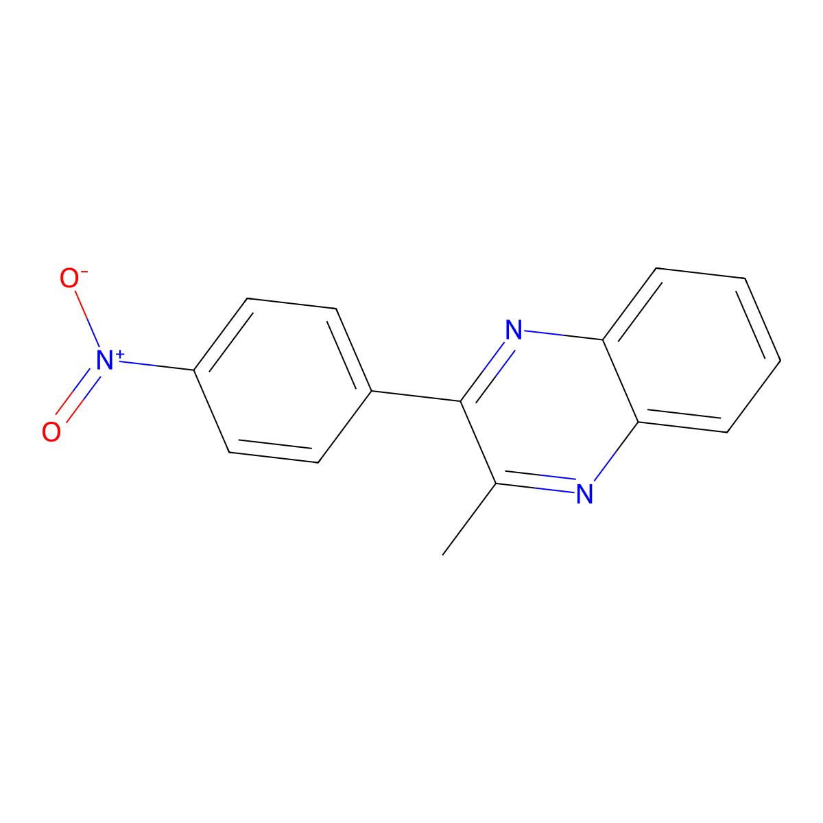 2-Methyl-3-(4-nitrophenyl)quinoxaline molecular structure, CAS 6158-99-2