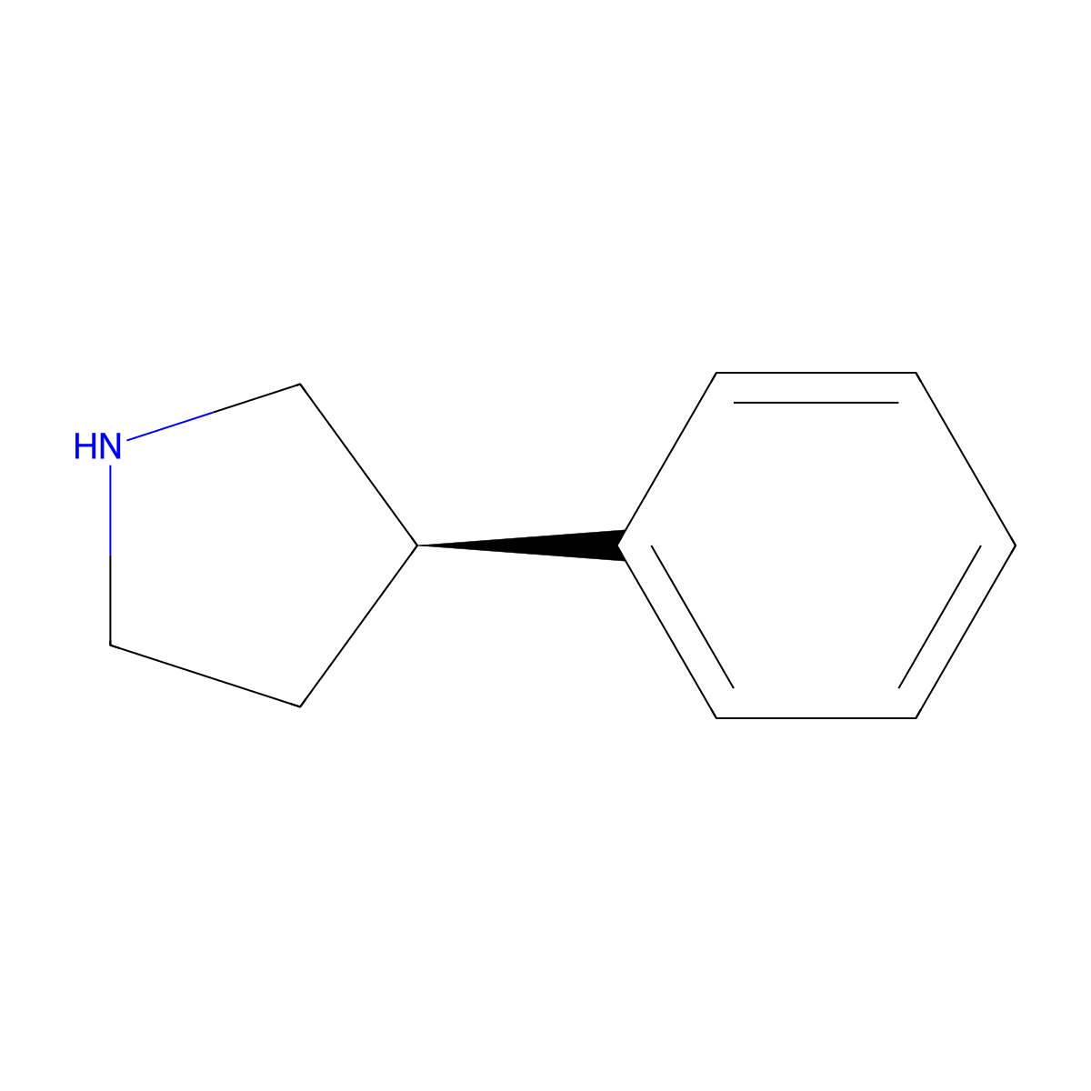(3R)-3-phenylpyrrolidine molecular structure, CAS 61586-46-7