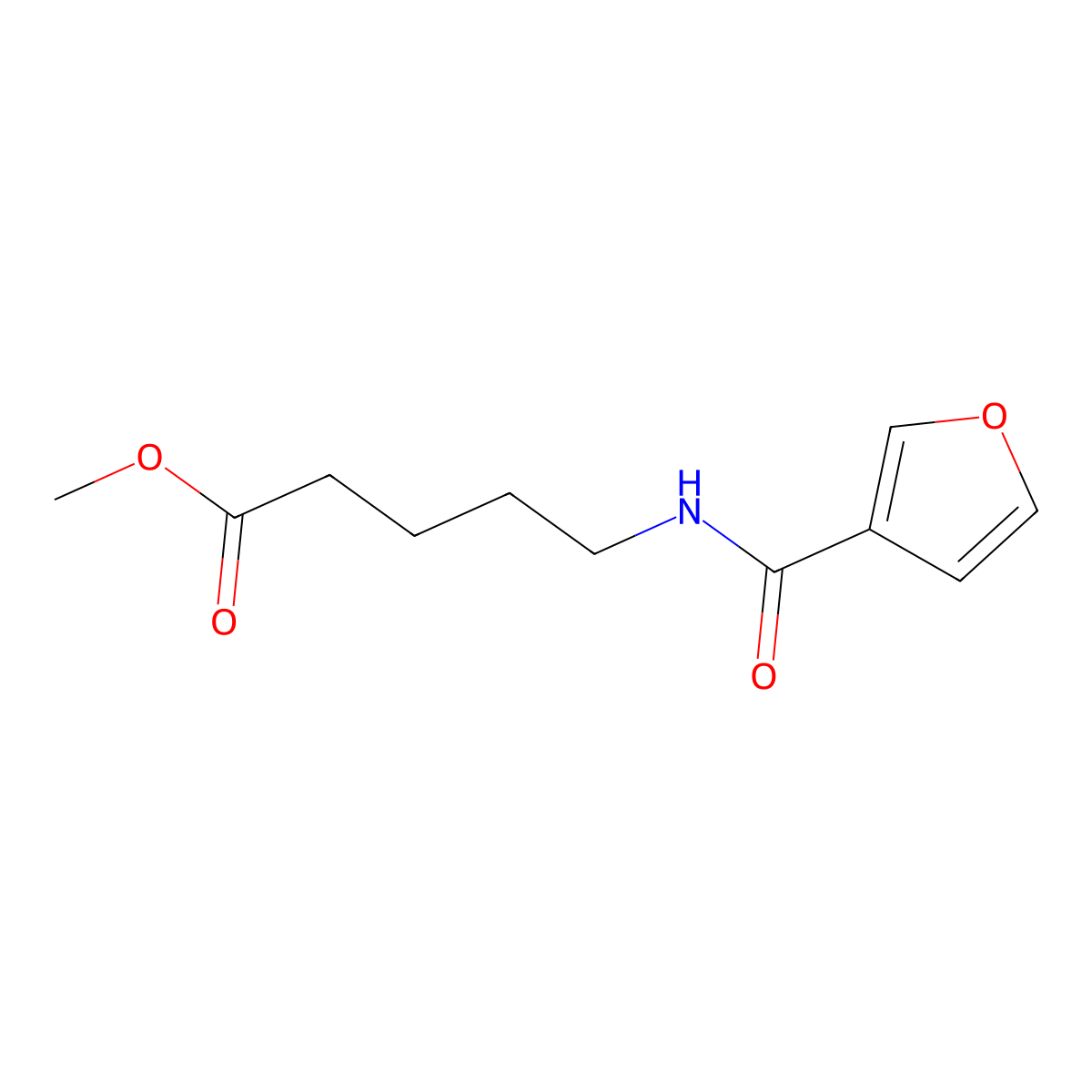 Methyl 5-[(furan-3-carbonyl)amino]pentanoate molecular structure, CAS 61586-90-1