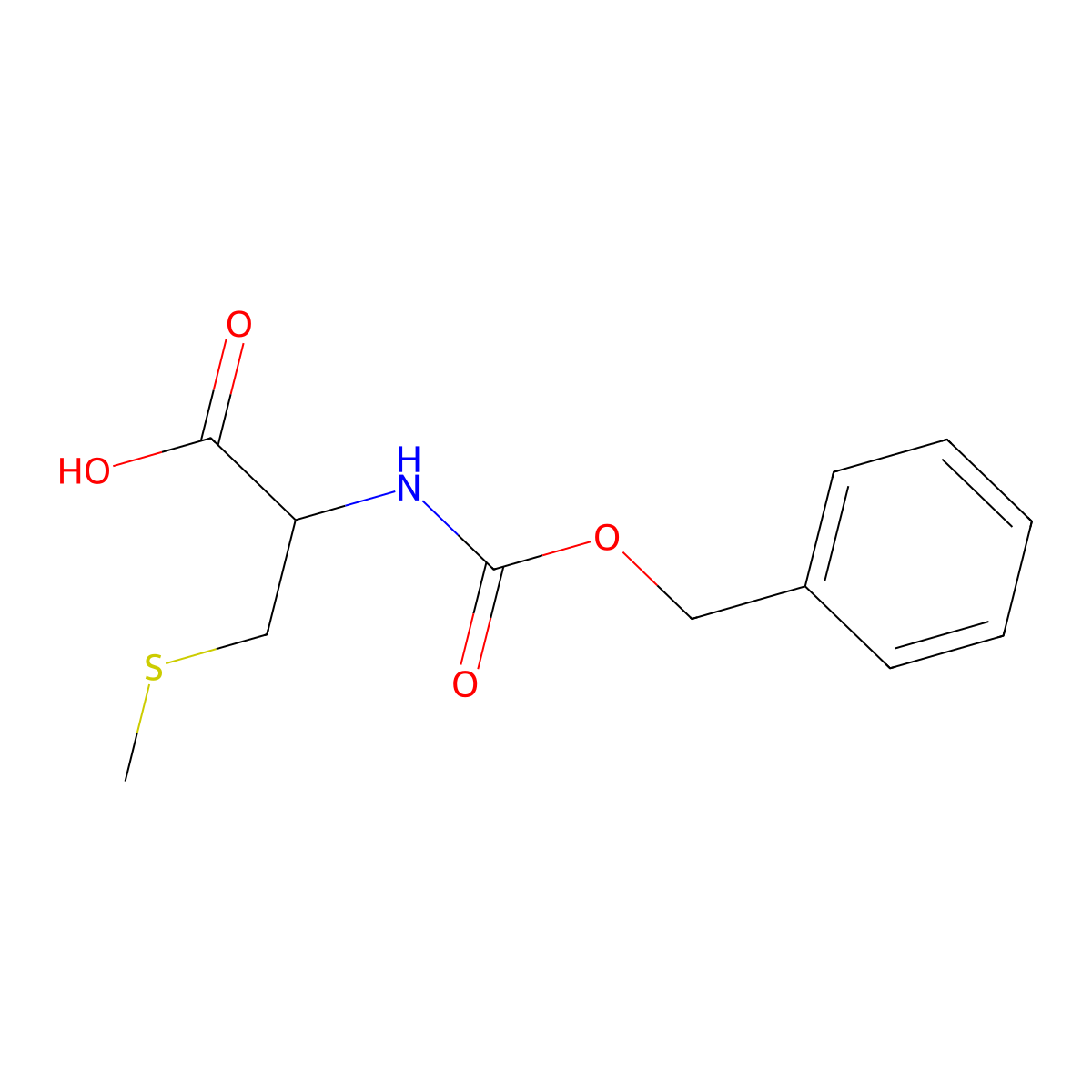 N-((Benzyloxy)carbonyl)-S-methyl-L-cysteine molecular structure, CAS 61587-02-8