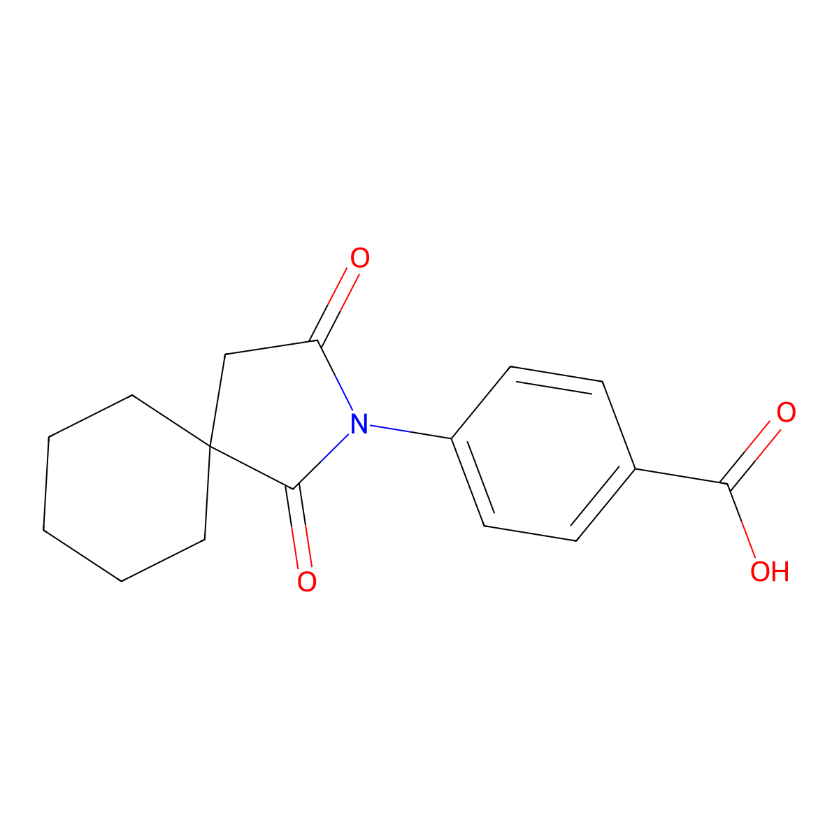 Benzoic acid, 4-(1,3-dioxo-2-azaspiro[4.5]dec-2-yl)- molecular structure, CAS 61588-91-8