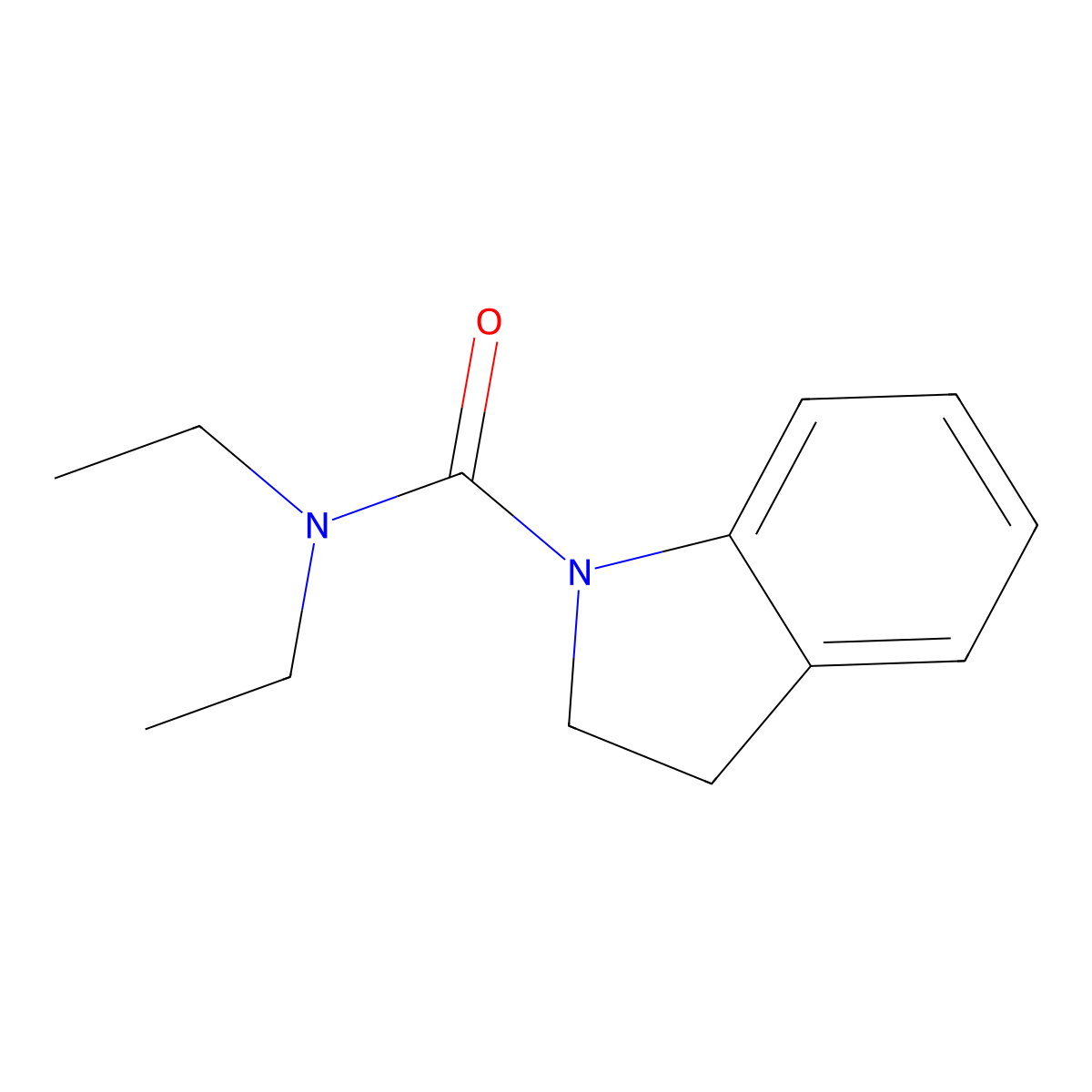 N,N-diethyl-1-indolinecarboxamide molecular structure, CAS 61589-12-6