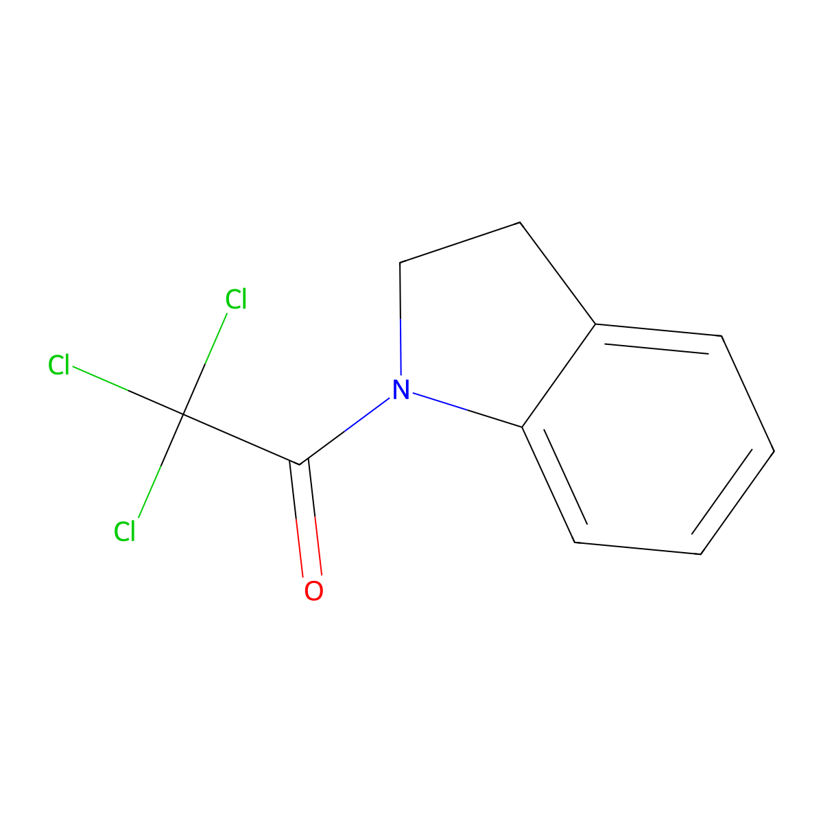 2,2,2-Trichloro-1-(2,3-dihydroindol-1-yl)ethanone molecular structure, CAS 61589-13-7