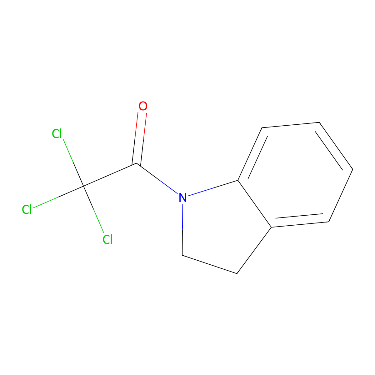 2,2,2-Trichloro-1-(2,3-dihydroindol-1-yl)ethanone molecular structure, CAS 61589-13-7