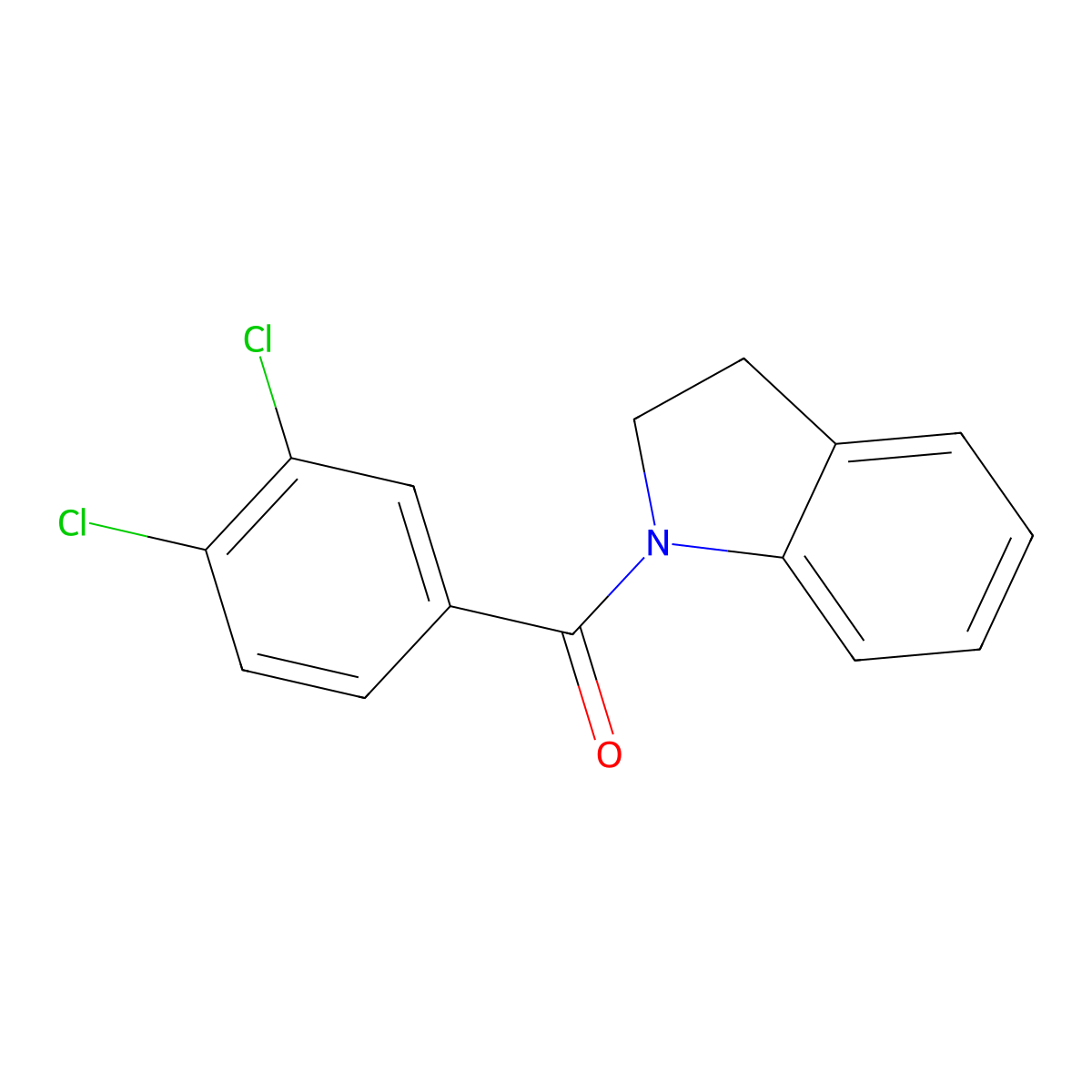 (3,4-Dichlorophenyl)(indolin-1-yl)methanone molecular structure, CAS 61589-15-9