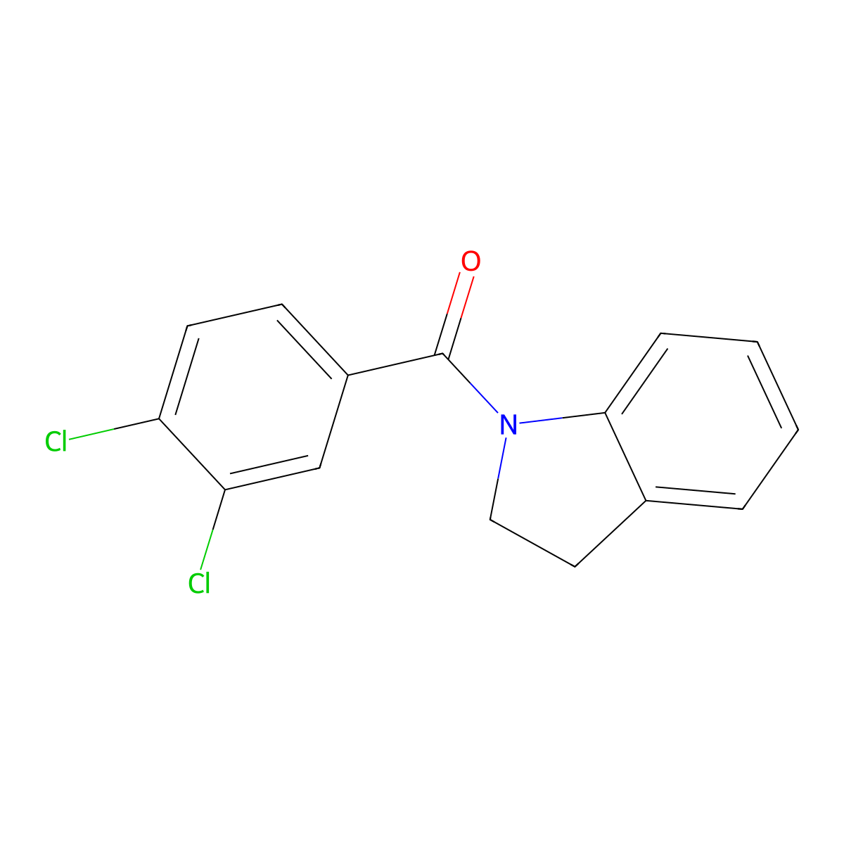 (3,4-Dichlorophenyl)(indolin-1-yl)methanone molecular structure, CAS 61589-15-9