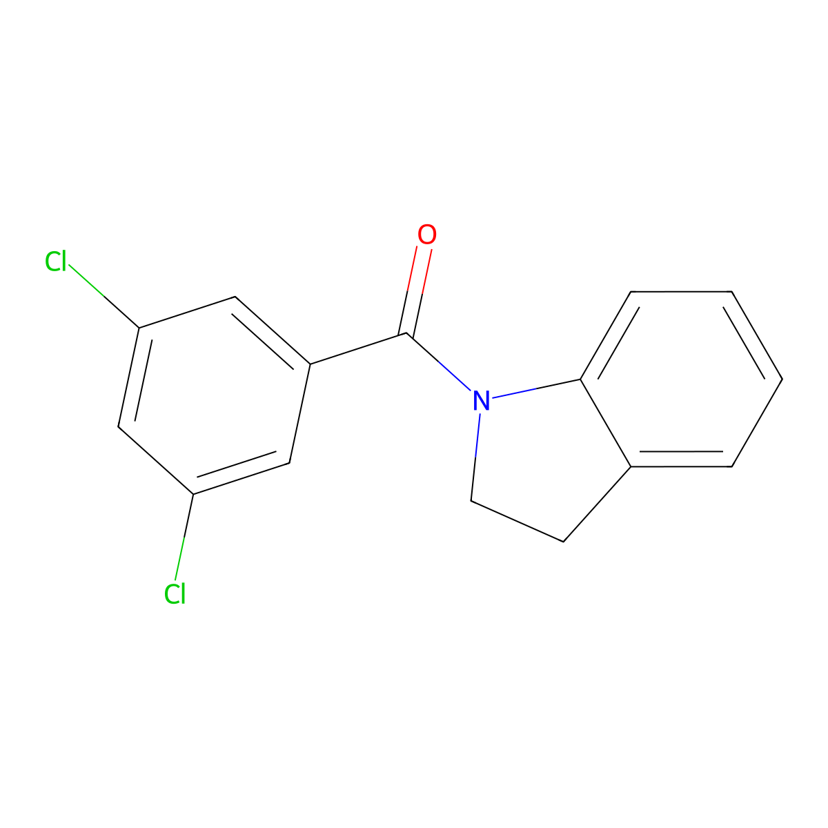 (3,5-Dichlorophenyl)(indolin-1-yl)methanone molecular structure, CAS 61589-16-0
