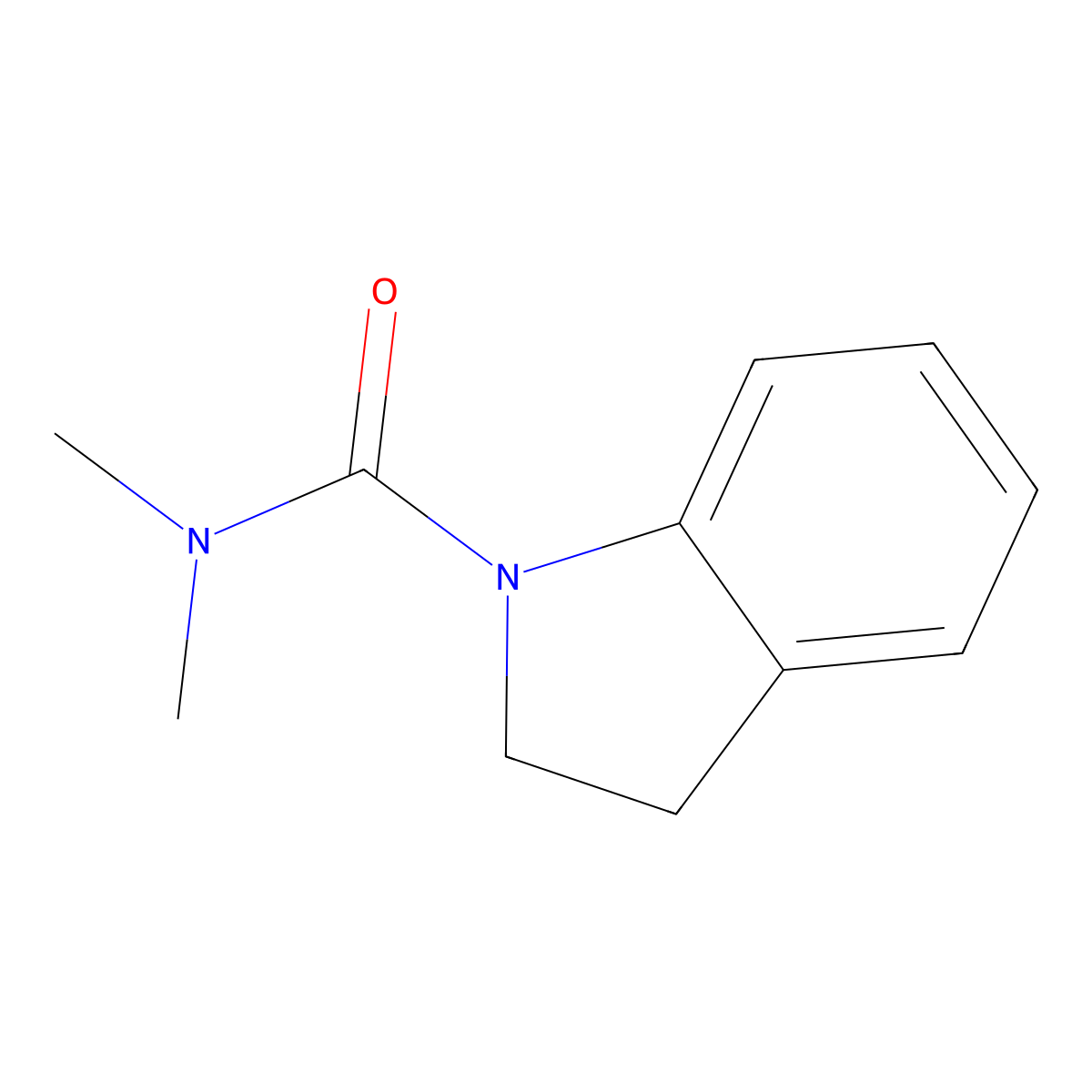 1H-Indole-1-carboxamide, 2,3-dihydro-N,N-dimethyl- molecular structure, CAS 61589-18-2