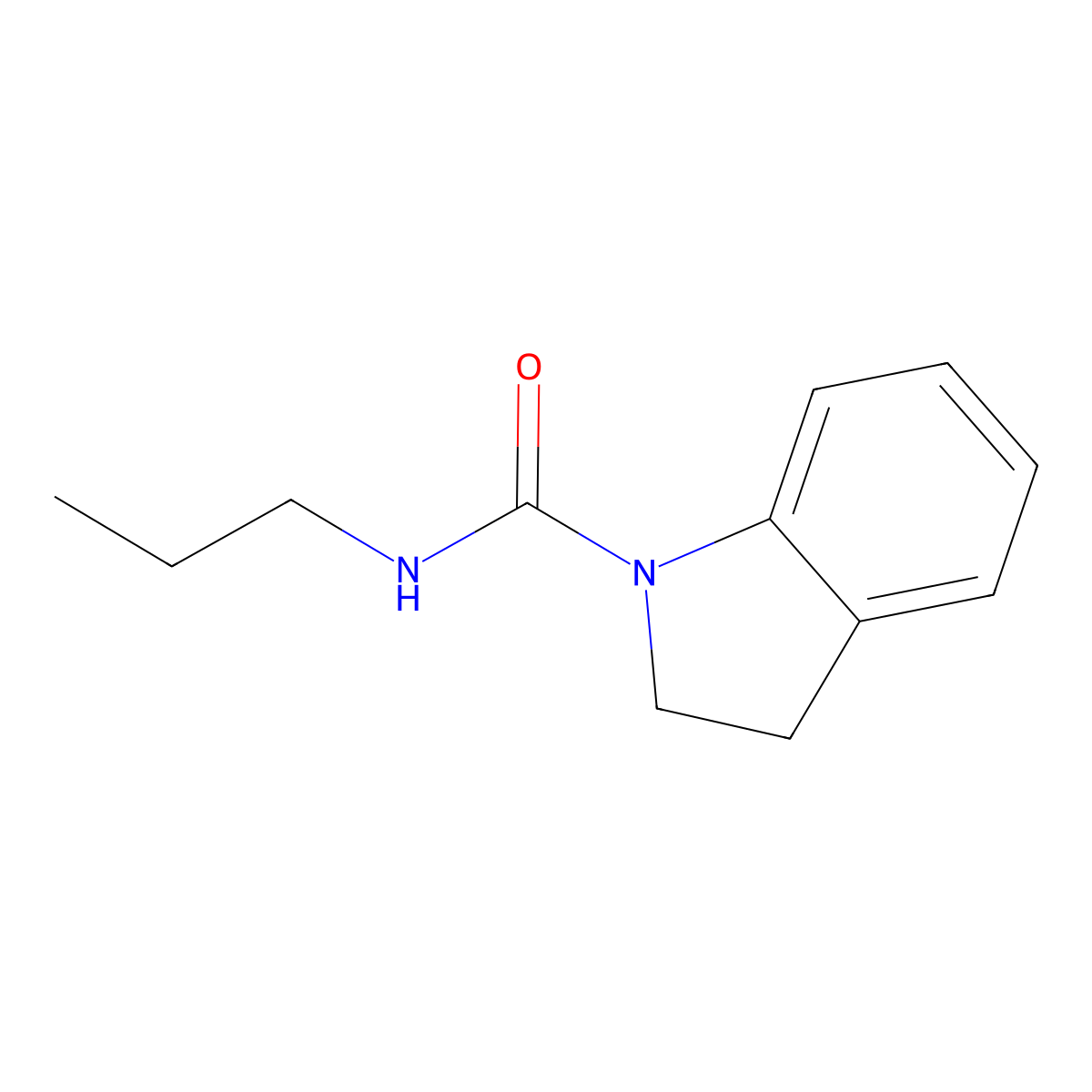 1H-Indole-1-carboxamide, 2,3-dihydro-N-propyl- molecular structure, CAS 61589-23-9