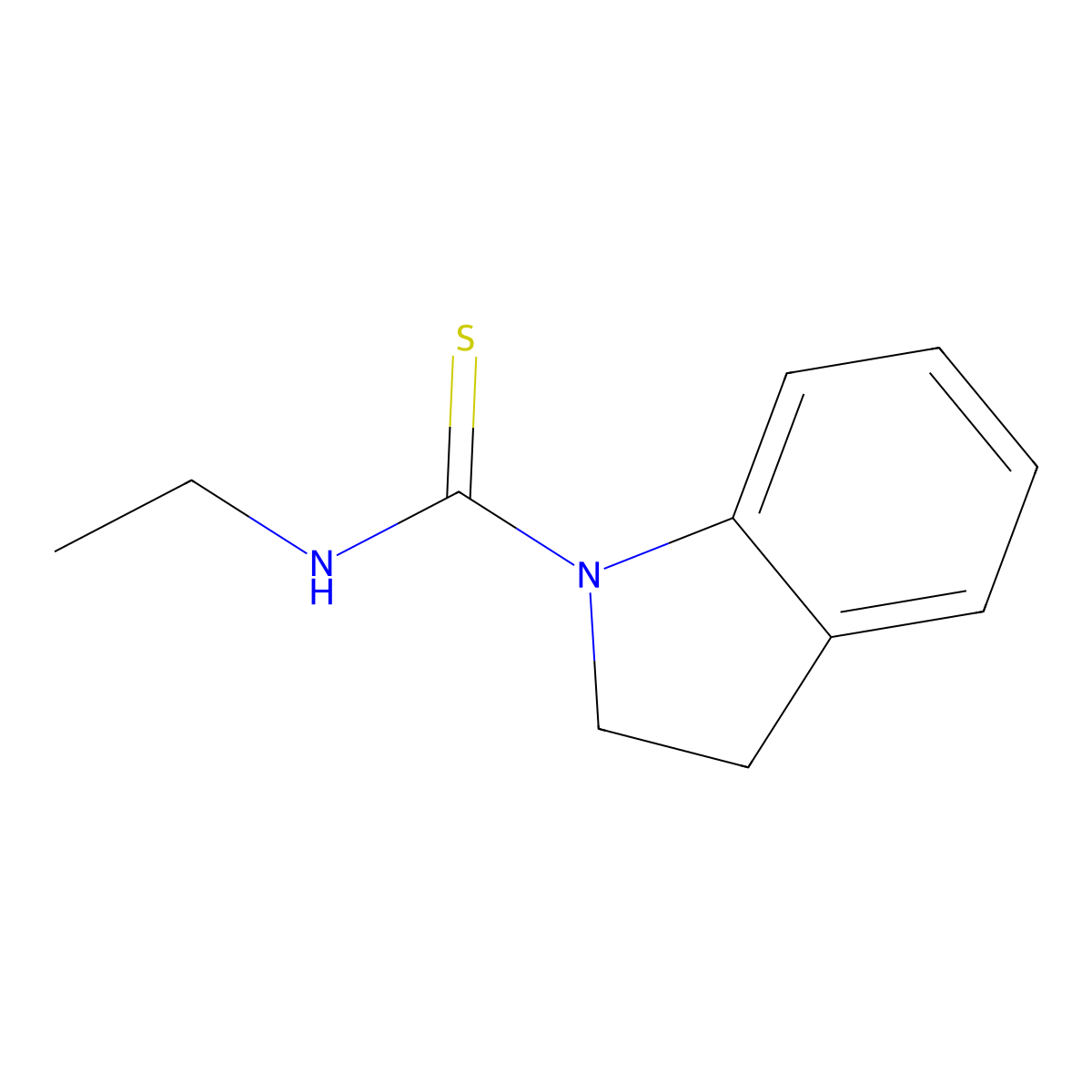 1H-Indole-1-carbothioamide, N-ethyl-2,3-dihydro- molecular structure, CAS 61589-31-9