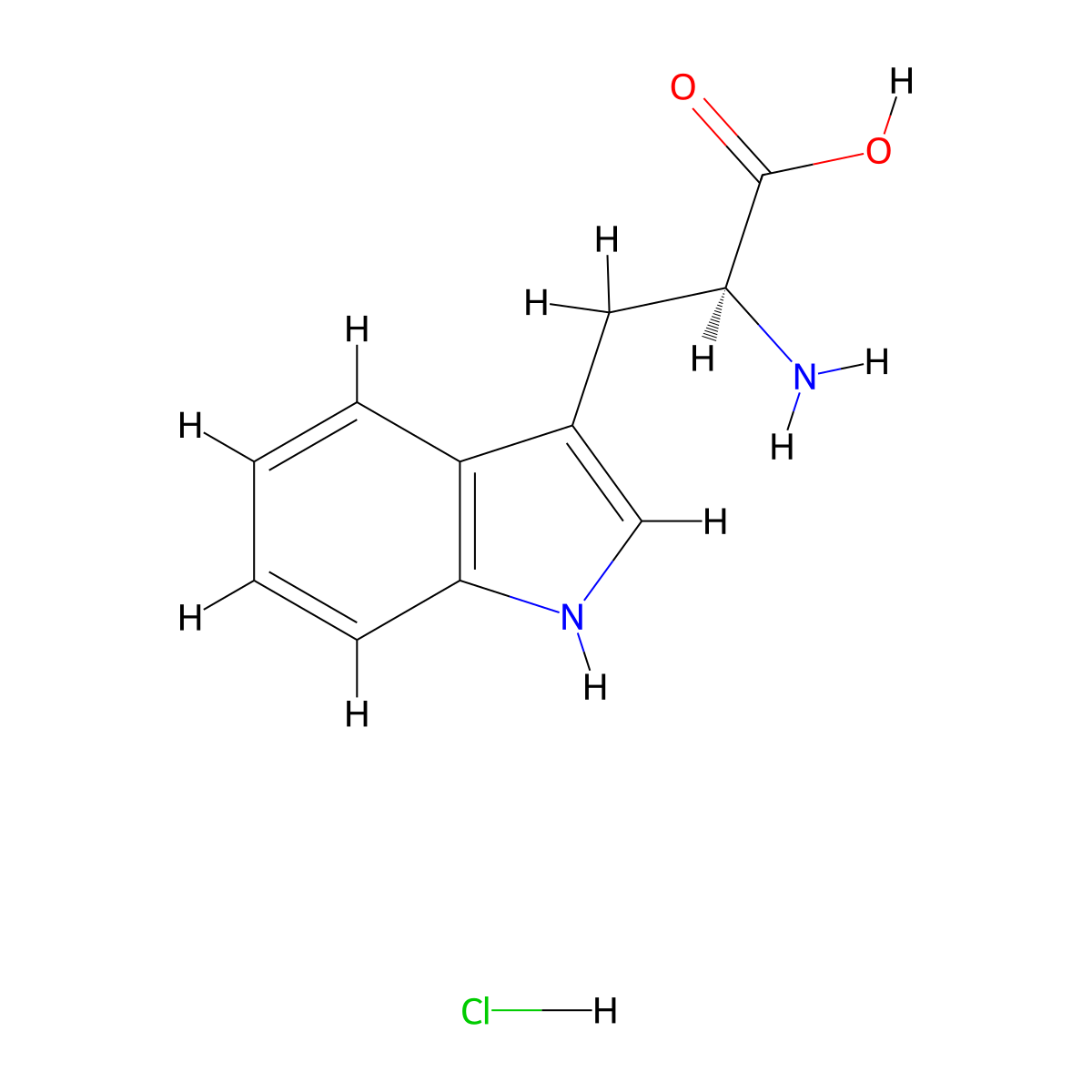 L-Tryptophan monohydrochloride molecular structure, CAS 6159-33-7