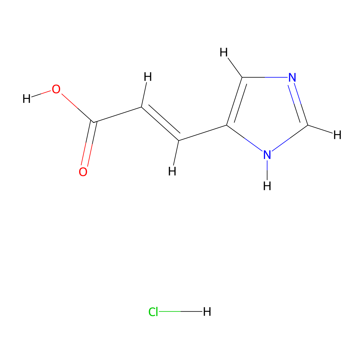 (2E)-3-(1H-imidazol-4-yl)prop-2-enoic acid hydrochloride molecular structure, CAS 6159-48-4