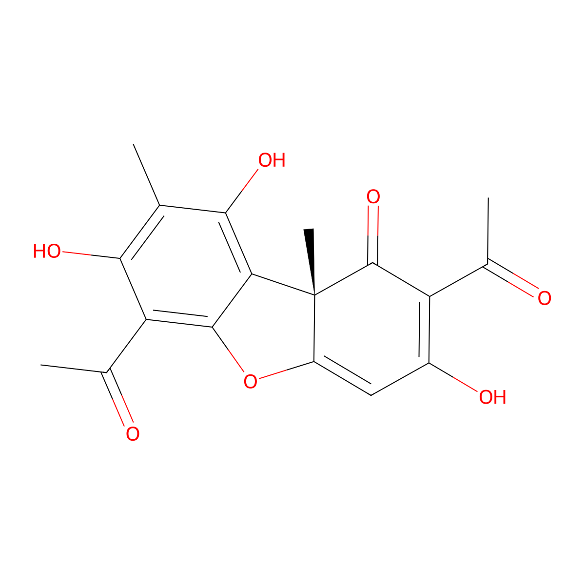 (-)-Usnic Acid molecular structure, CAS 6159-66-6