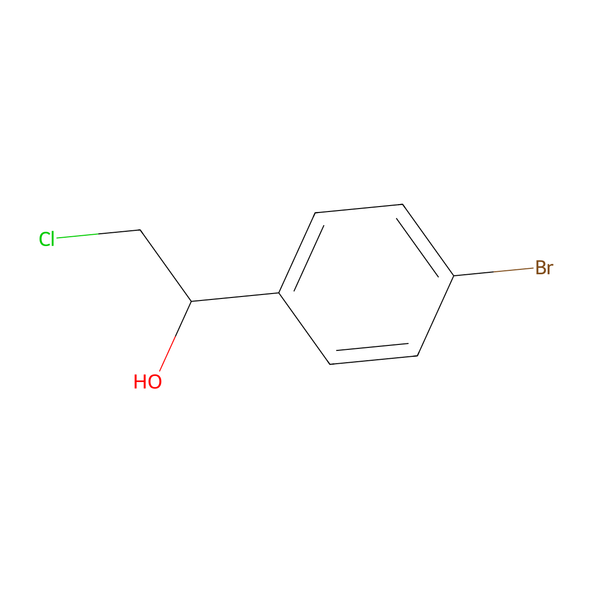 1-(4-Bromophenyl)-2-chloroethan-1-ol molecular structure, CAS 61592-47-0