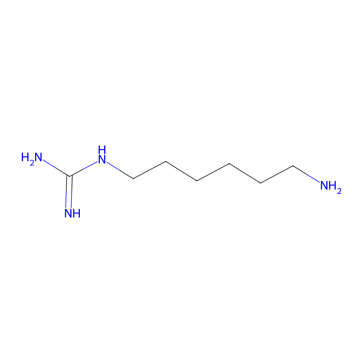 Guanidine, (6-aminohexyl)- molecular structure, CAS 61593-24-6