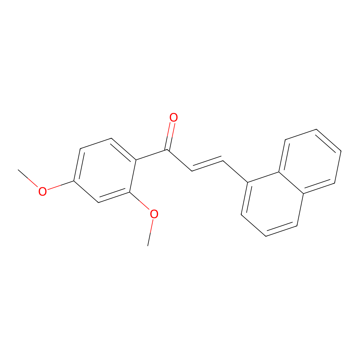 2-Propen-1-one, 1-(2,4-dimethoxyphenyl)-3-(1-naphthalenyl)- molecular structure, CAS 61595-17-3