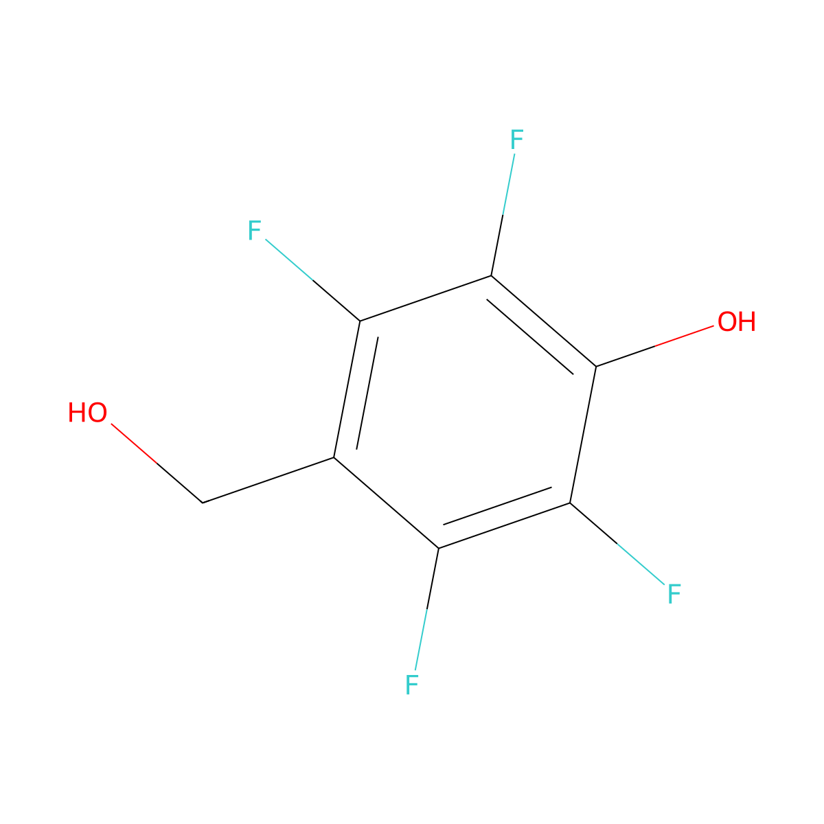 2,3,5,6-Tetrafluoro-4-(hydroxymethyl)phenol molecular structure, CAS 61596-38-1