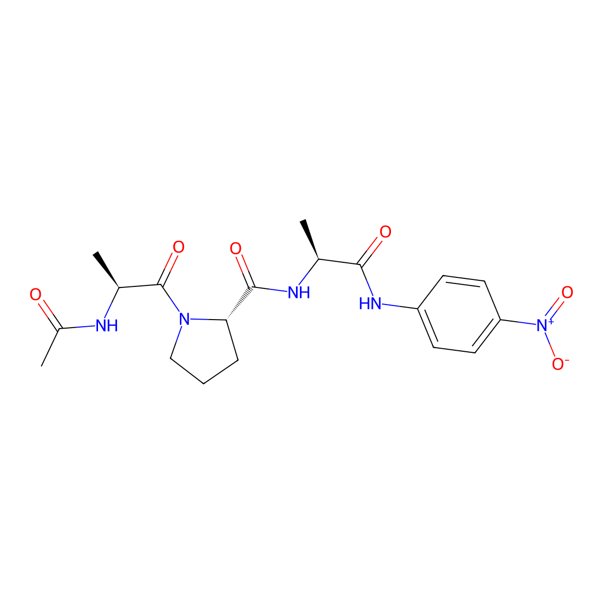AC-Ala-pro-ala-pna molecular structure, CAS 61596-39-2