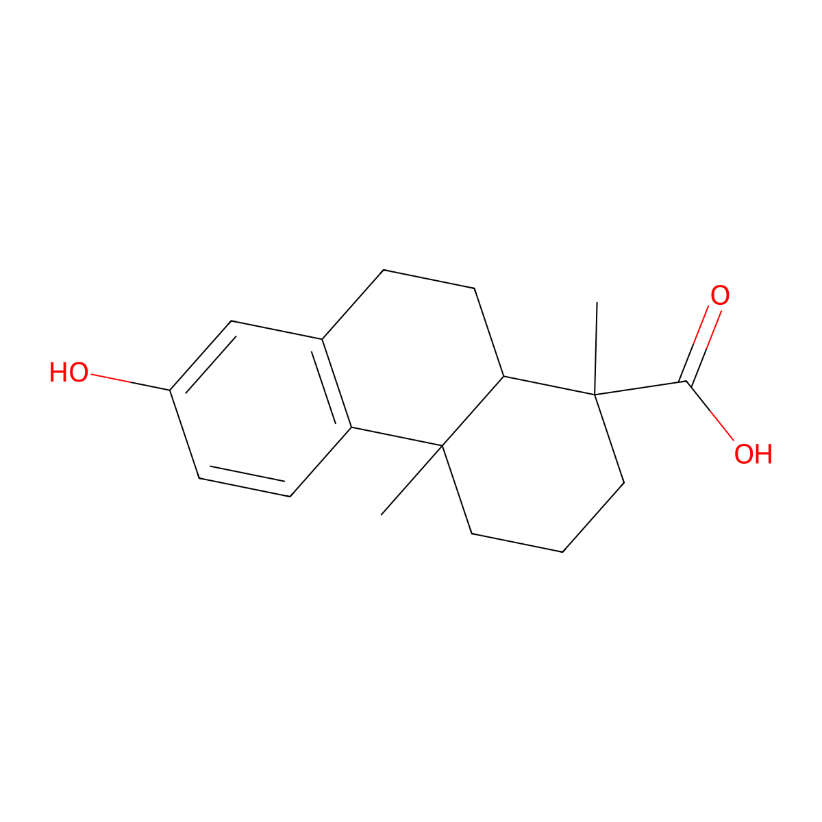 7-Hydroxy-1,4a-dimethyl-2,3,4,9,10,10a-hexahydrophenanthrene-1-carboxylic acid molecular structure, CAS 61597-83-9