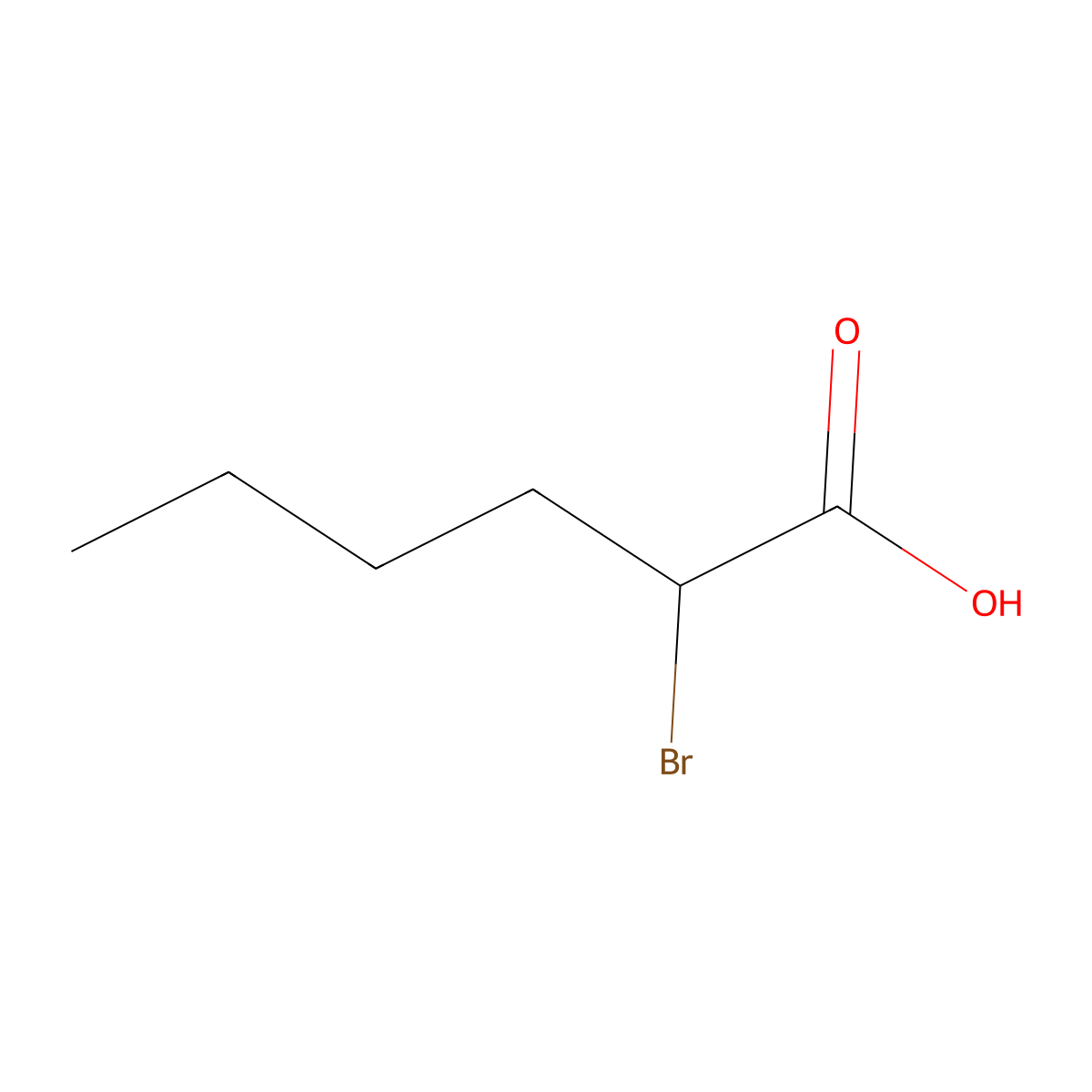 2-Bromohexanoic acid molecular structure, CAS 616-05-7