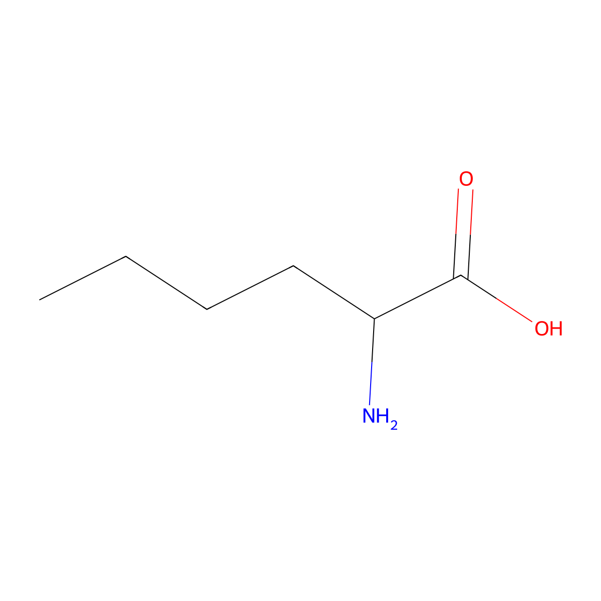 Norleucine, (+-)- molecular structure, CAS 616-06-8