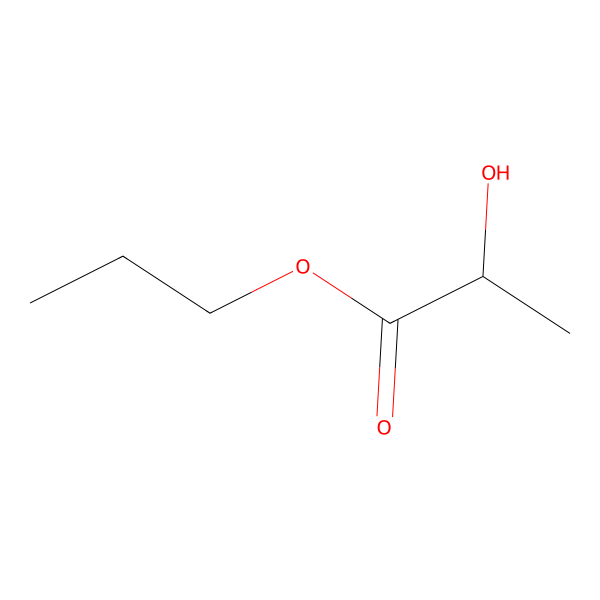 Propyl lactate, (+-)- molecular structure, CAS 616-09-1