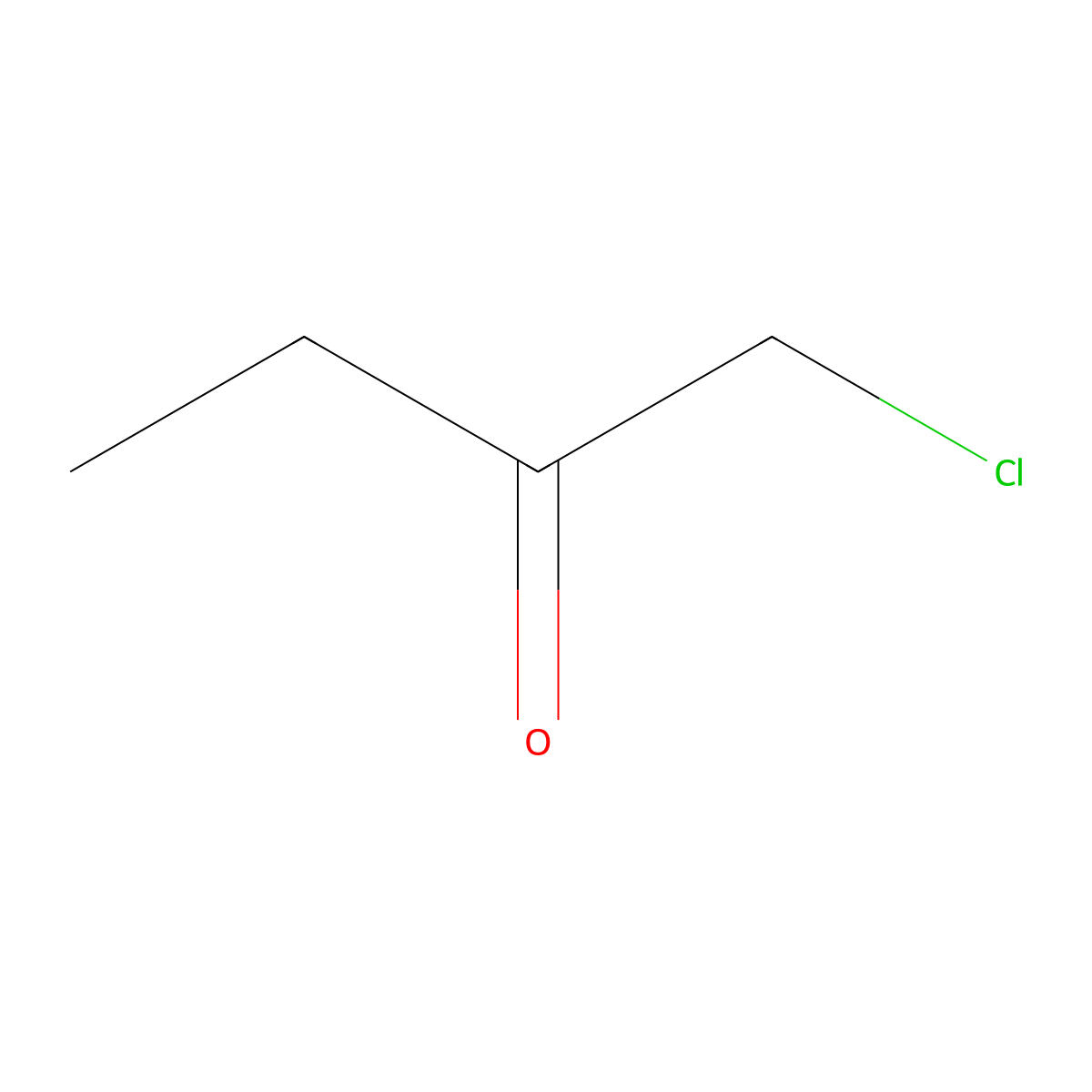 Chloromethyl ethyl ketone molecular structure, CAS 616-27-3