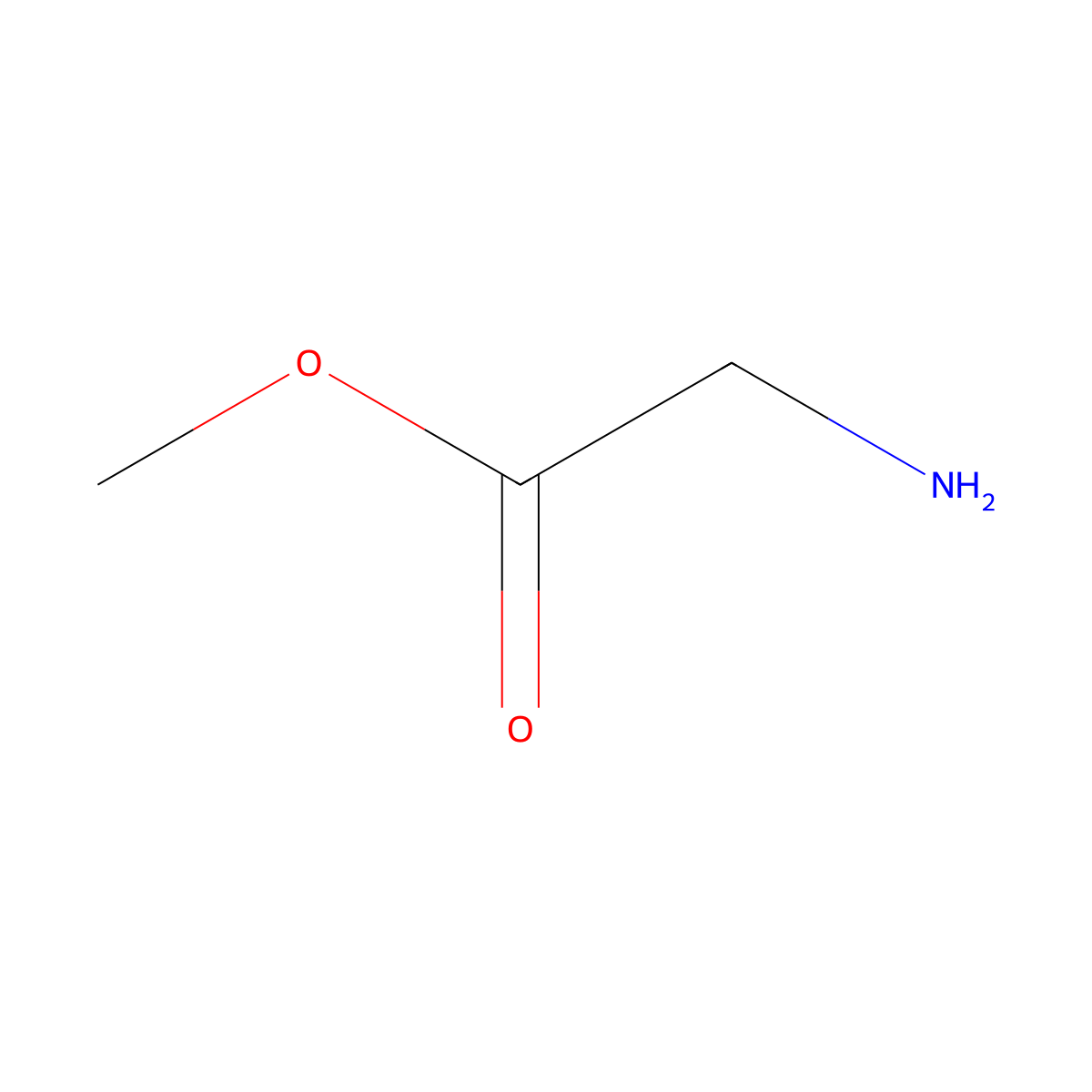 Glycine methyl ester molecular structure, CAS 616-34-2