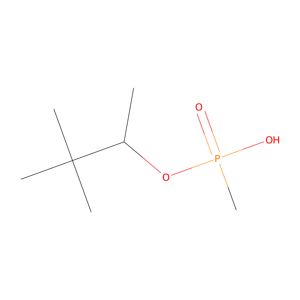Pinacolyl methylphosphonic acid molecular structure, CAS 616-52-4