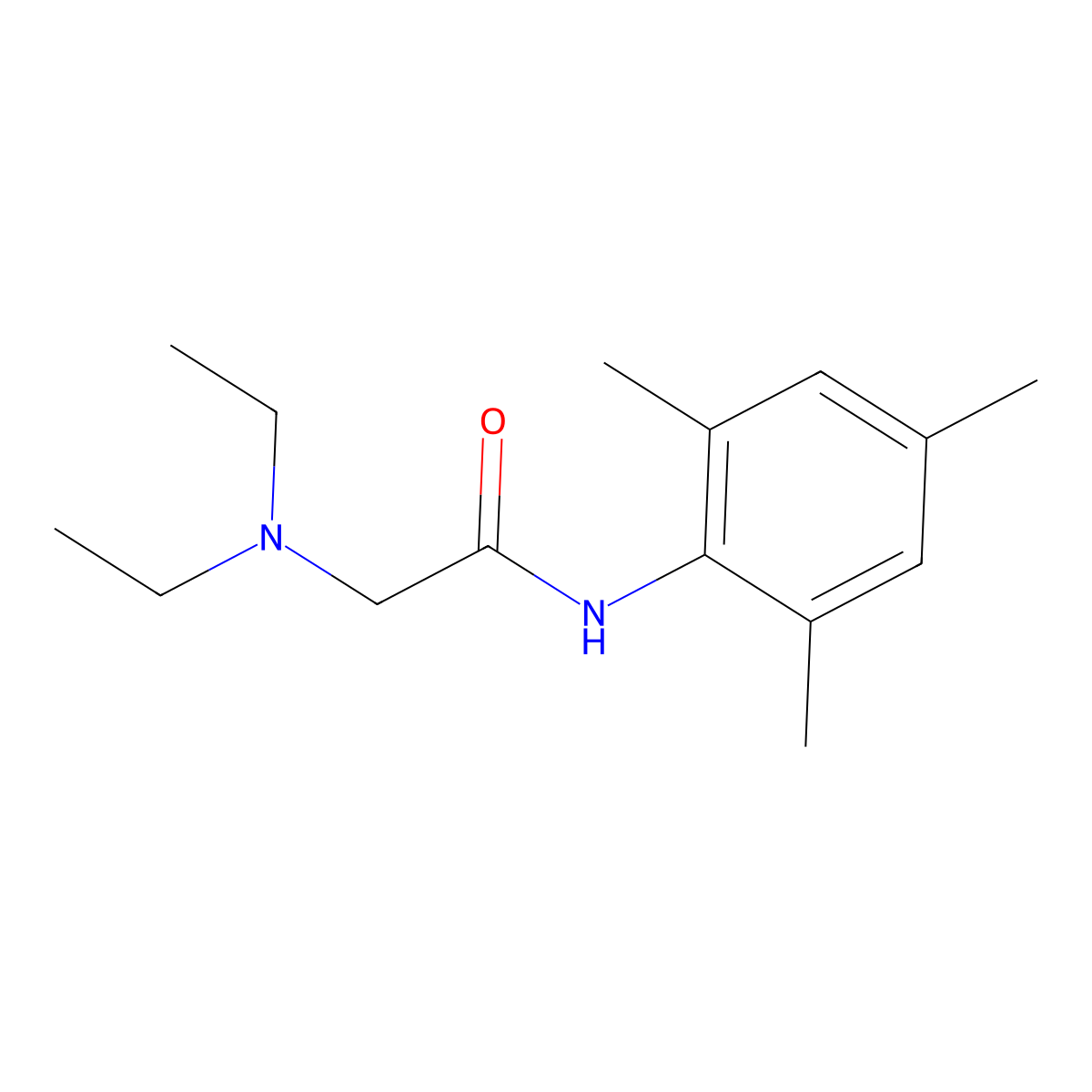 Trimecaine molecular structure, CAS 616-68-2