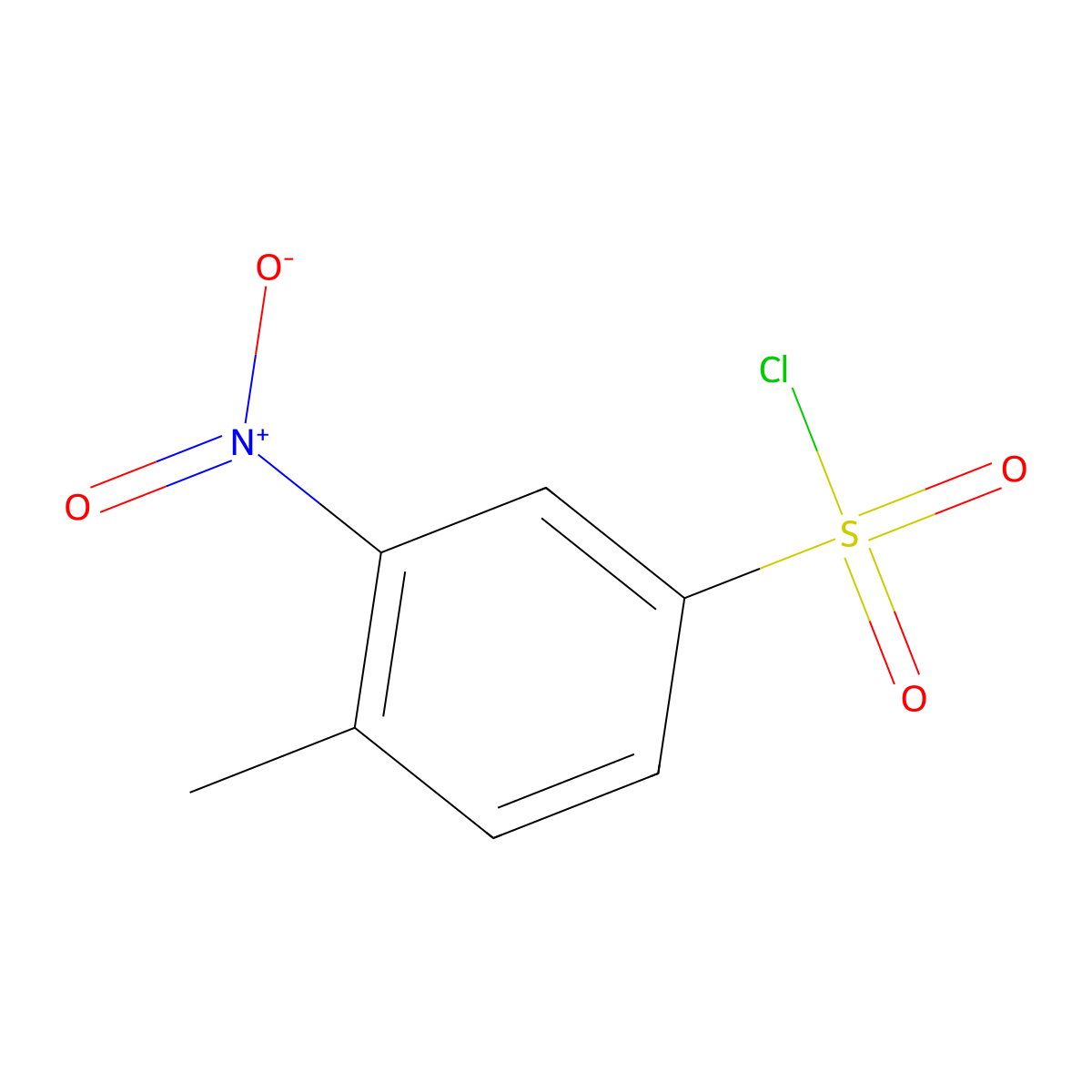 4-Methyl-3-nitrobenzenesulfonyl chloride molecular structure, CAS 616-83-1