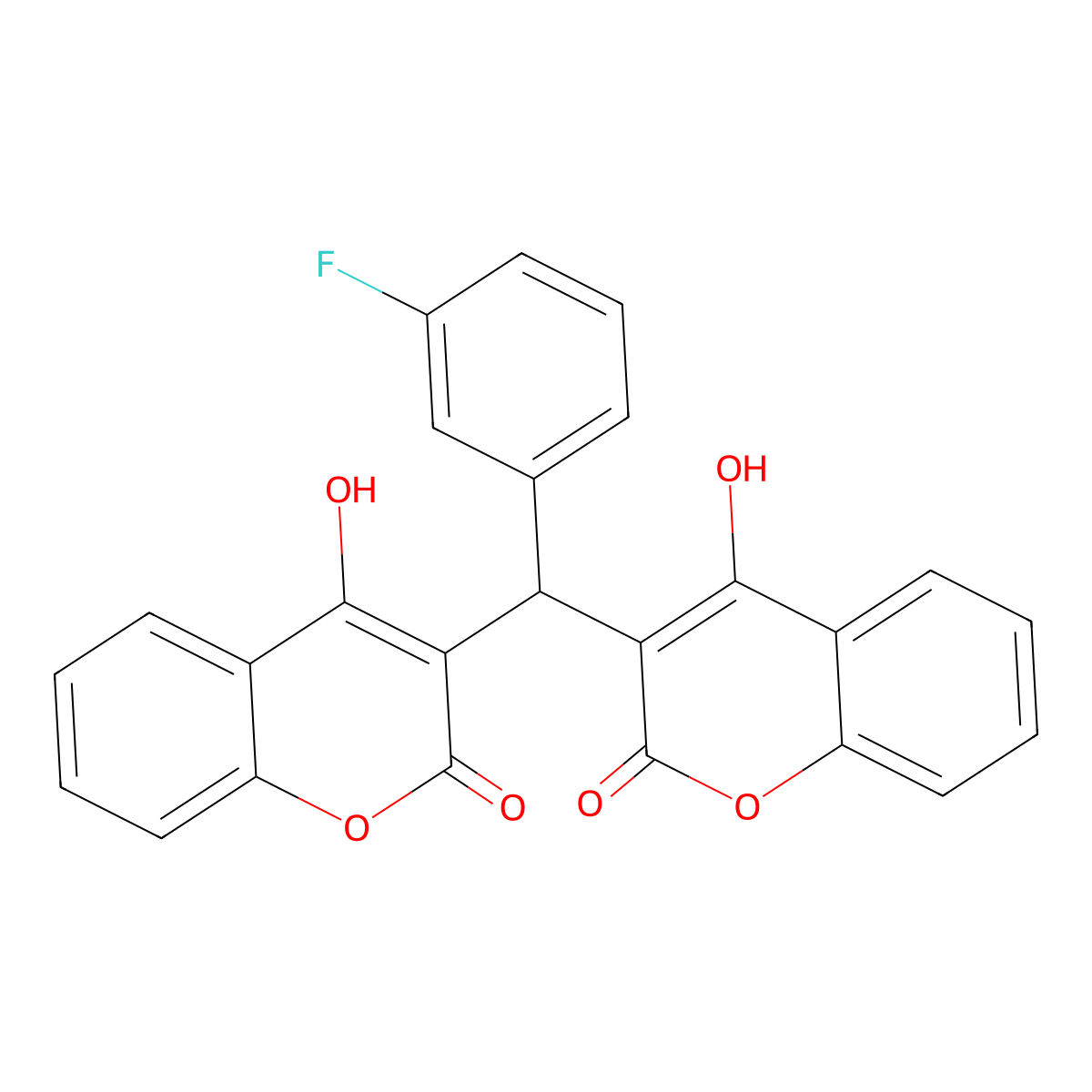 3,3'-[(3-Fluorophenyl)methylene]bis(4-hydroxy-2H-1-benzopyran-2-one) molecular structure, CAS 6160-02-7