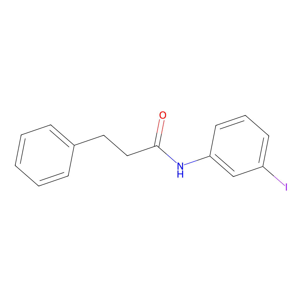 N-(3-iodophenyl)-3-phenylpropanamide molecular structure, CAS 6160-07-2