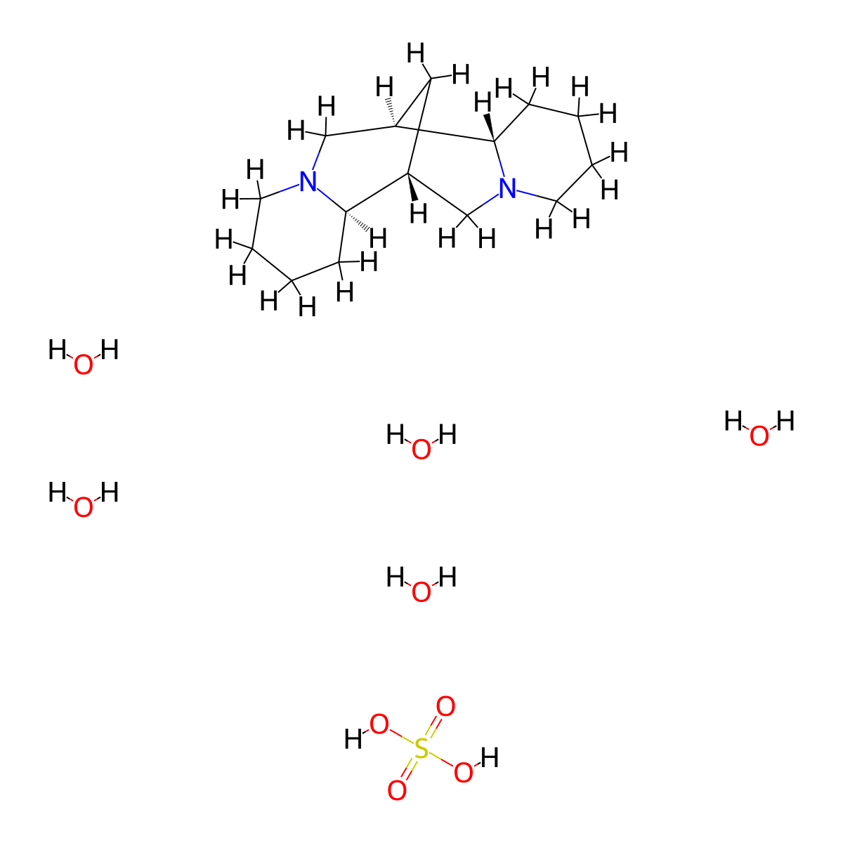 Sparteine Sulfate molecular structure, CAS 6160-12-9
