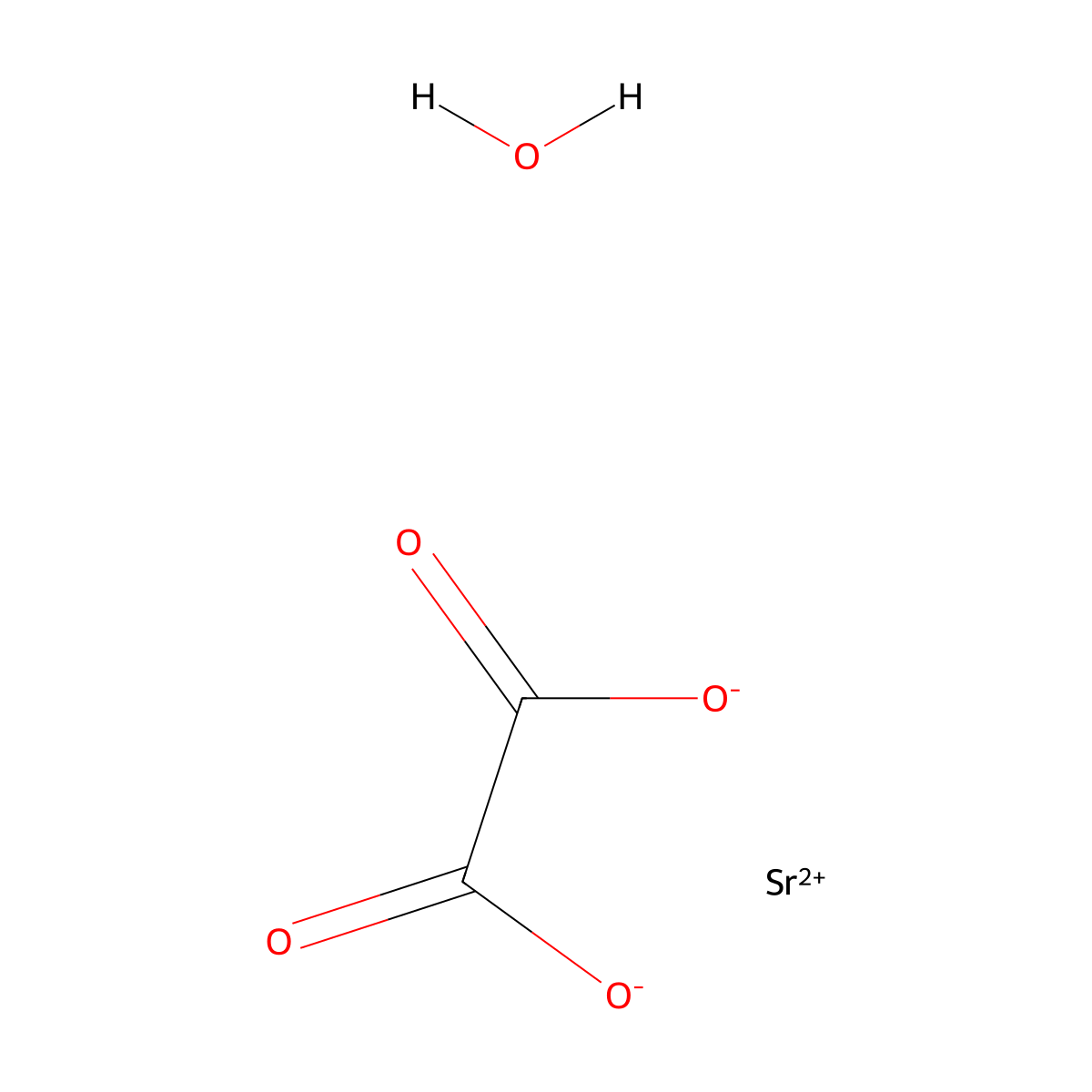Strontium oxalate monohydrate molecular structure, CAS 6160-36-7