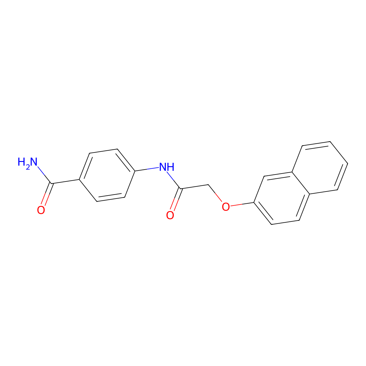 4-[(2-Naphthalen-2-yloxyacetyl)amino]benzamide molecular structure, CAS 6160-56-1