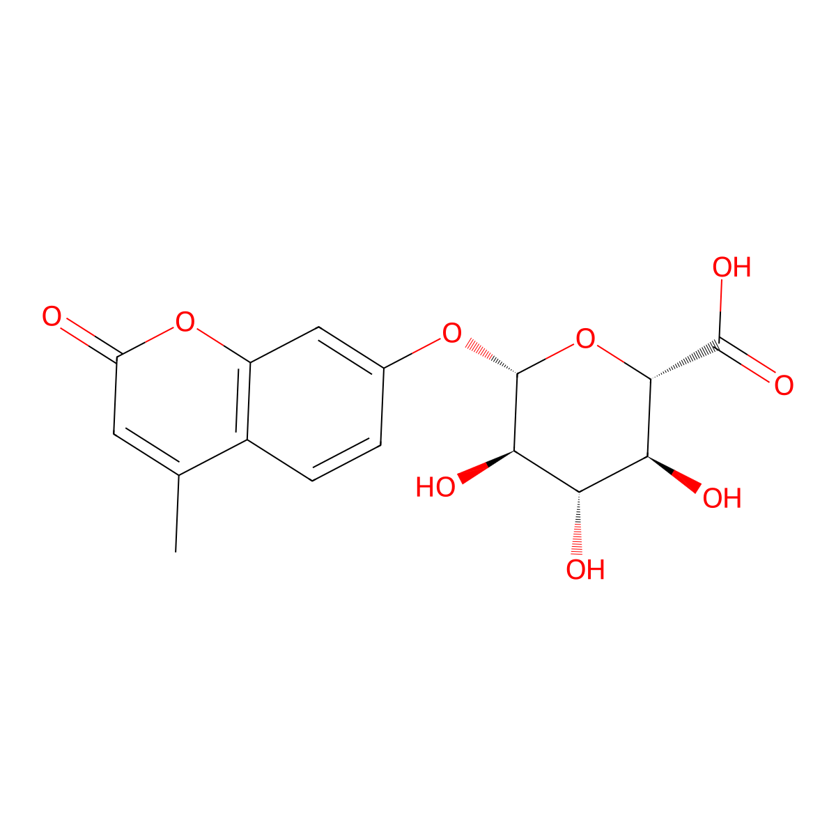 4-Methylumbelliferyl beta-D-glucuronide molecular structure, CAS 6160-80-1